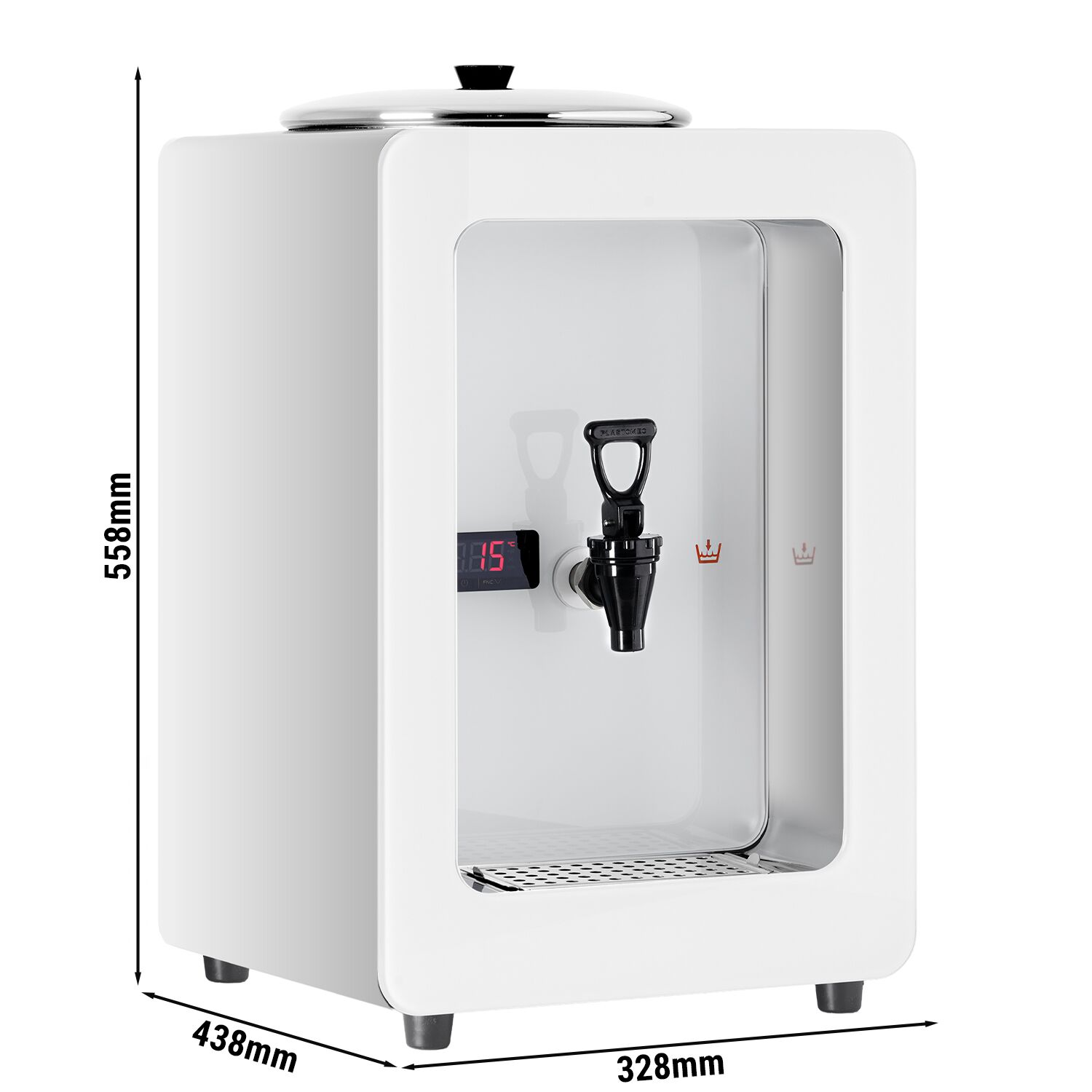 Distributeur de lait chaud PREMIUM - Numérique - 5,0L - 1,20kW - Blanc - robinet inclus