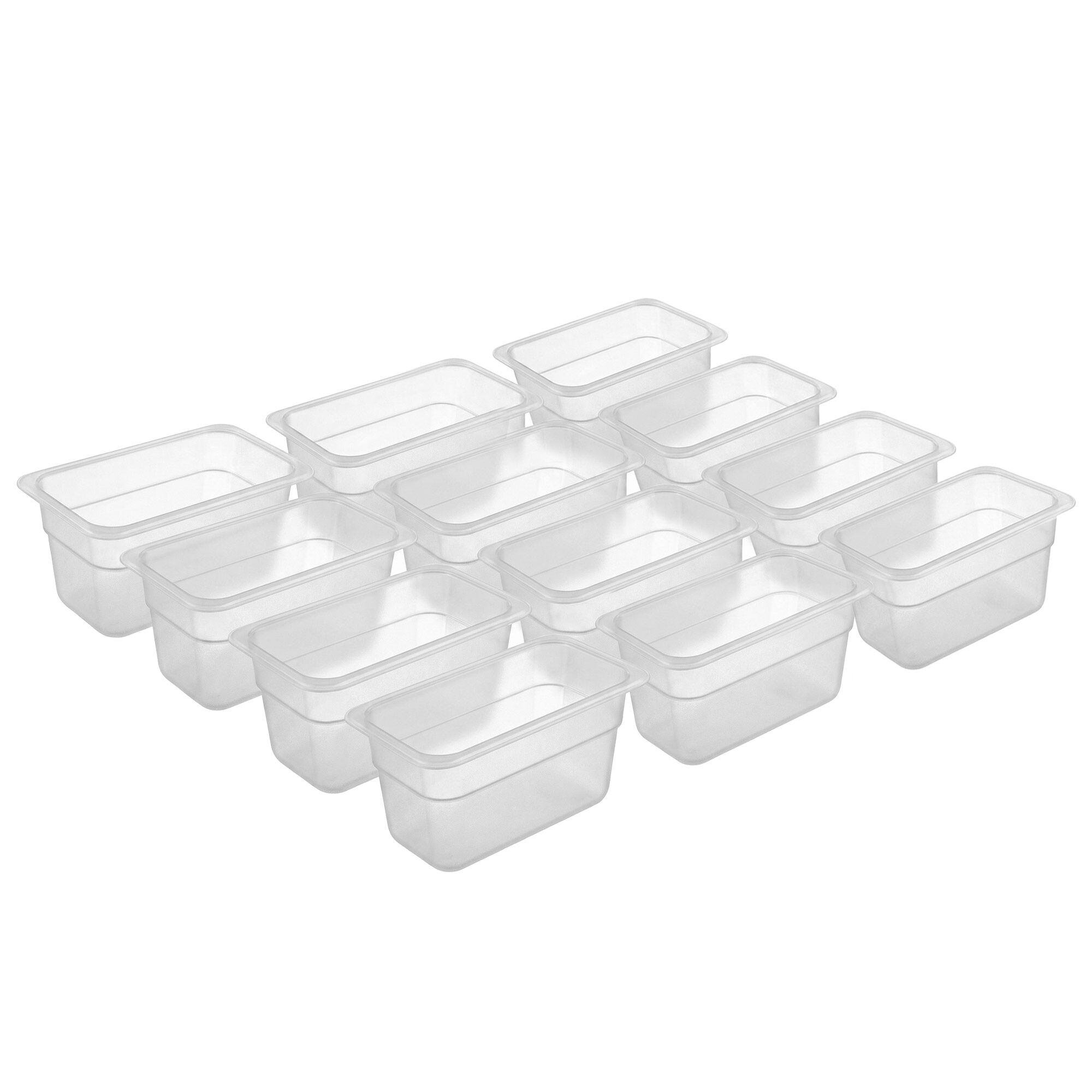(12 pièces) Bac en Polycarbonate GN 1/9 - Transparent - Hauteur : 65 mm