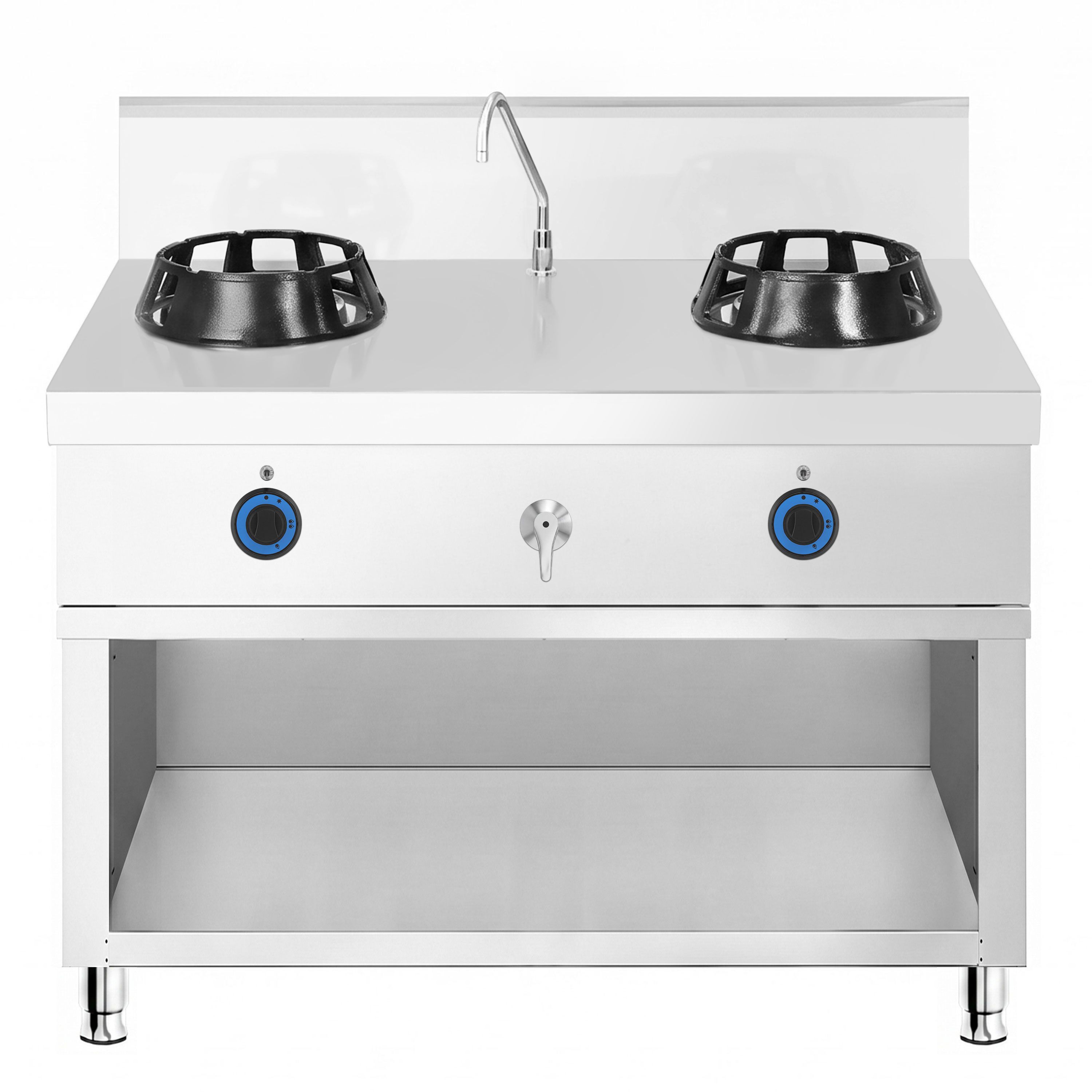 Gas woktafel - 28,0 kW - 2 branders - incl. 1 kraan