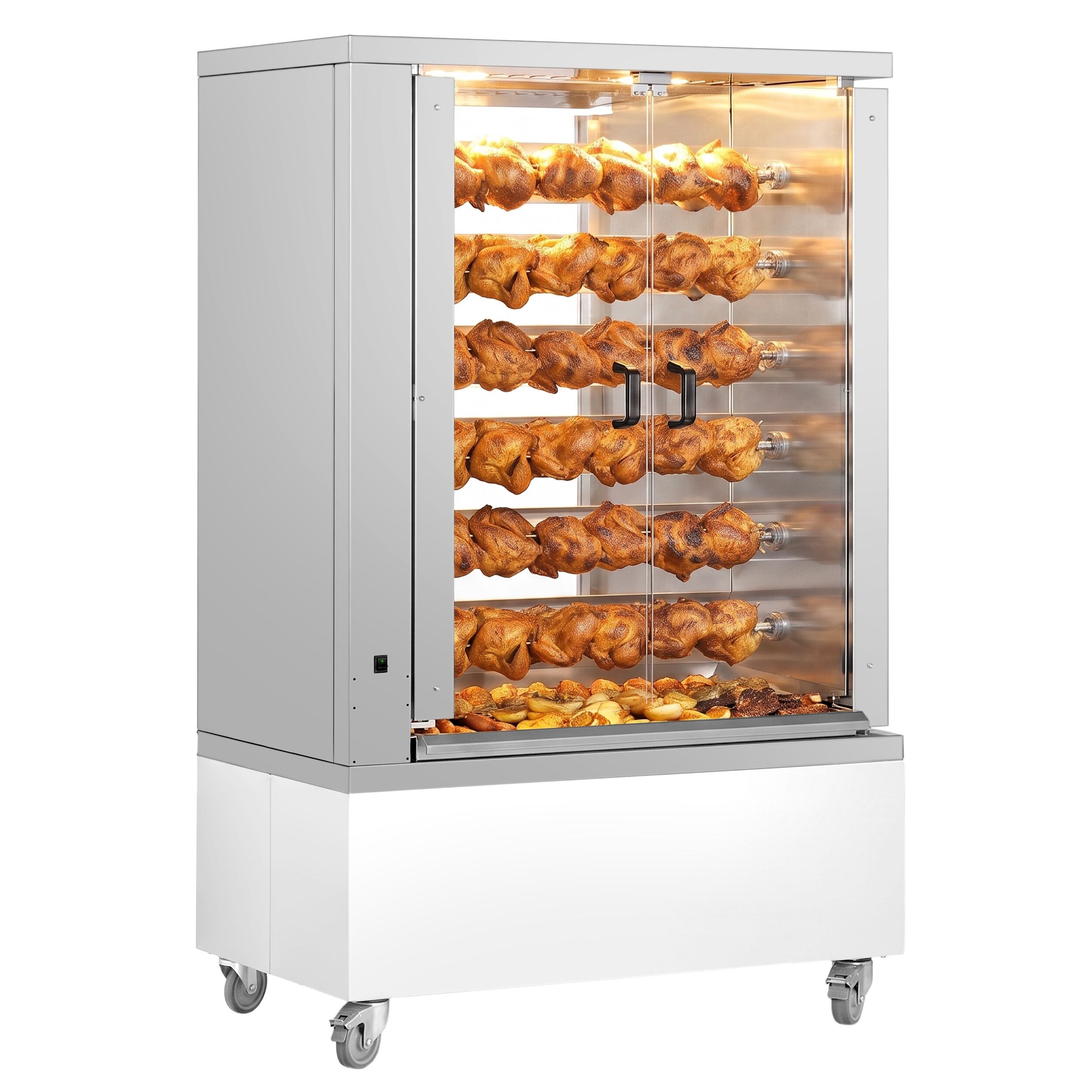 Gas kippengrill - 34,8kW - 6 spitten voor 36 kippen - crème