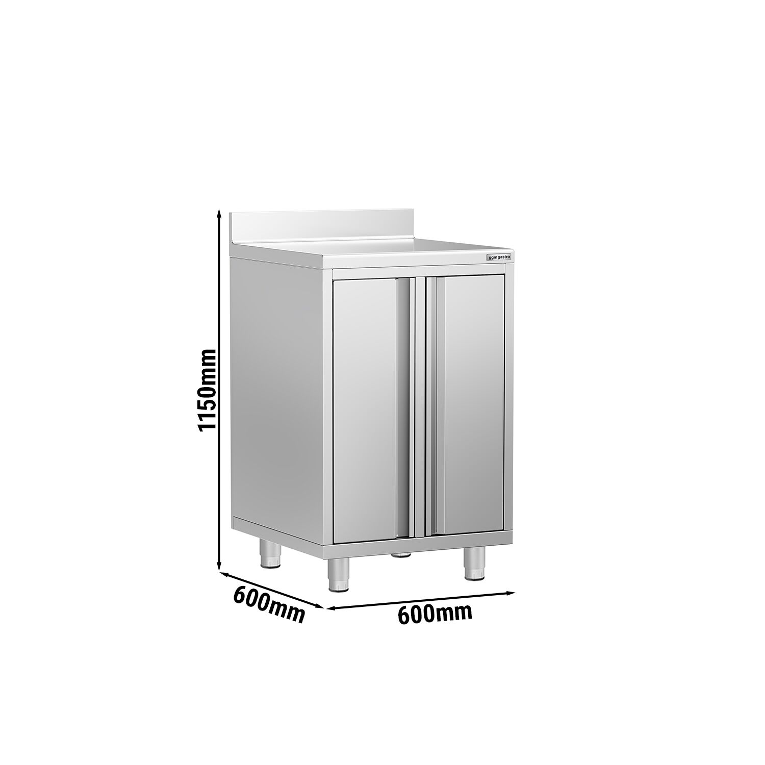Armoire de travail pour machine à café filtre - 600x600mm - avec dosseret - 2 portes battantes