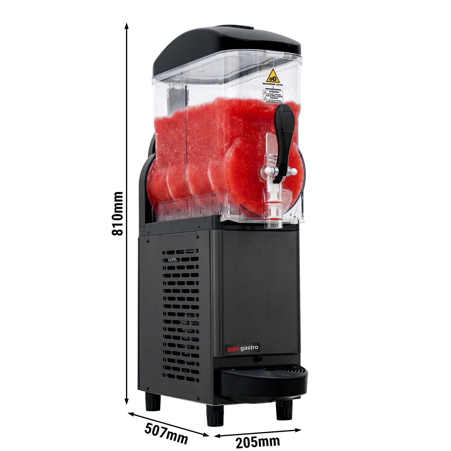 Machine à granita Professionnelle - 12 litres - 380 Watt - Digital - Récipient en Tritan - Noir