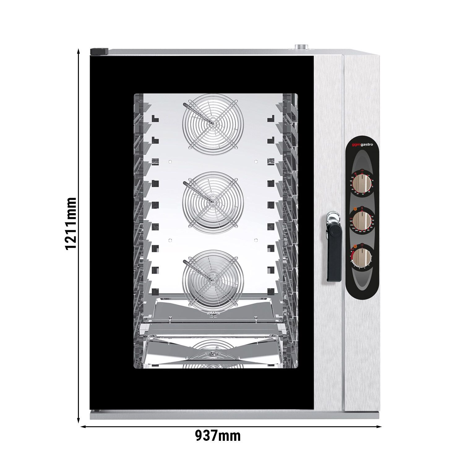 Bakery-Electric Commercial Combi Oven - Manual Controls - 10x EN 600x400 - incl. Mounting brackets for 10x EN 600x400 trays