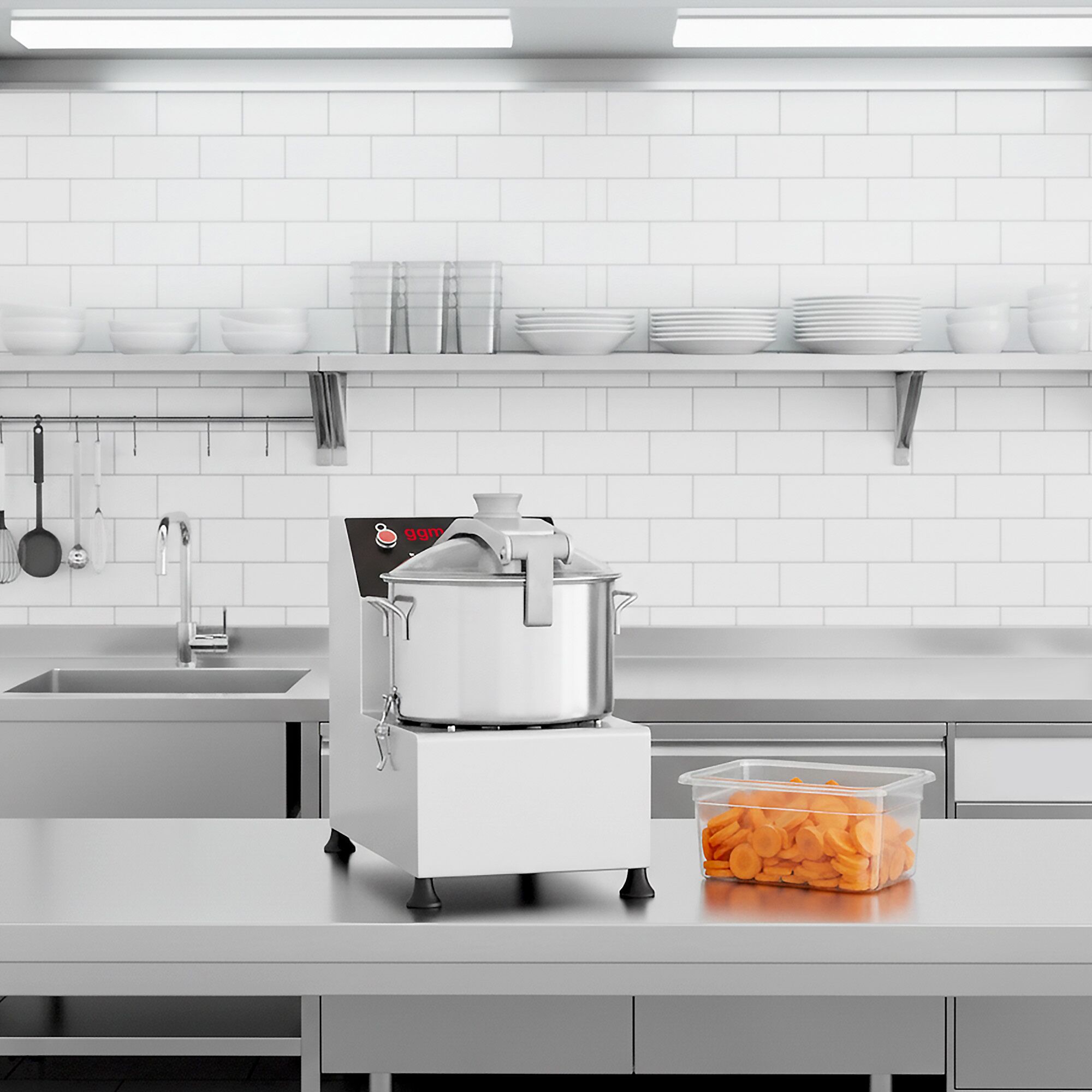 Cutter végétarien – 16 litres – 2,0 kW – 230 volts – 1400 tr/min
