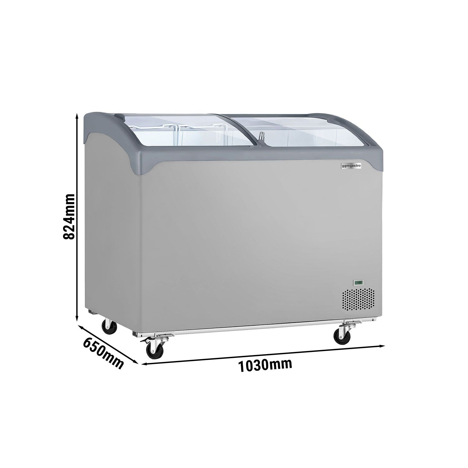 Tiefkühltruhe - 1030x650mm - 209 Liter - Mit Glasschiebedeckel - Für UK