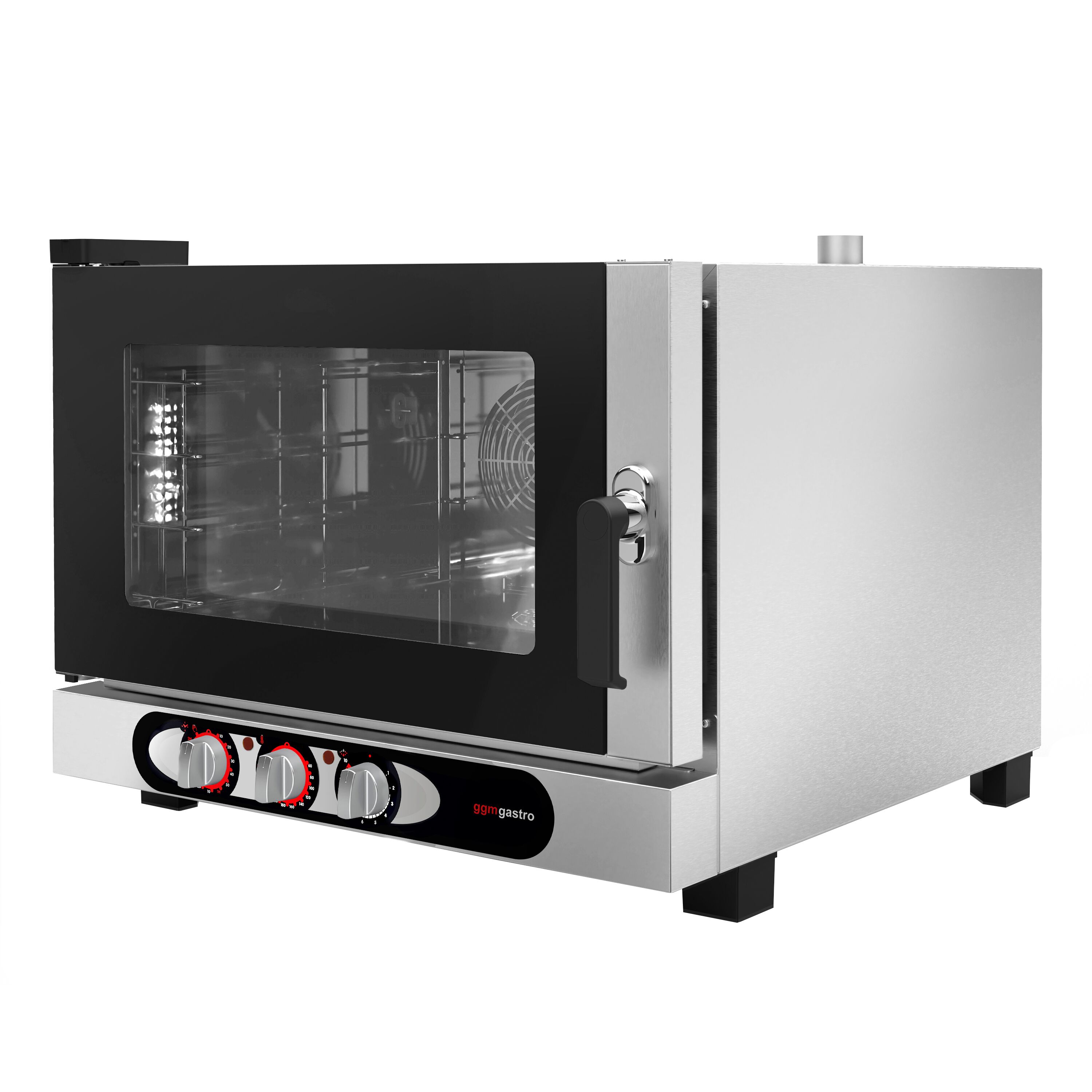 Commercial Combi Steamer - Manual - 4× GN 1/1 or 4× EN 600×400 - Left Hinge