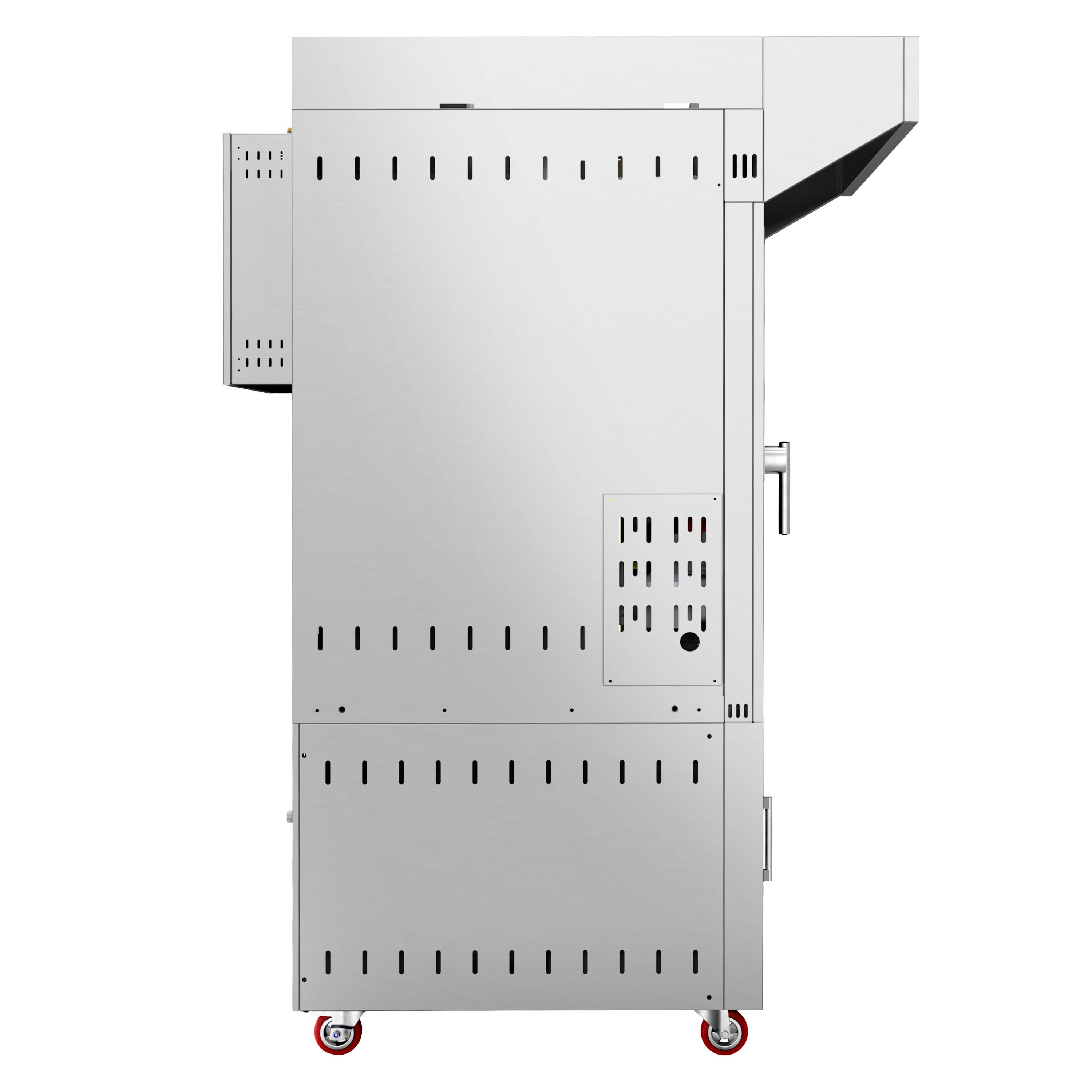 Four à chariot rotatif Gaz Four à convection avec injection d’eau - Écran tactile - 10 niveaux 600x400mm - Acier inoxydable - avec Hotte et Armoire de fermentation