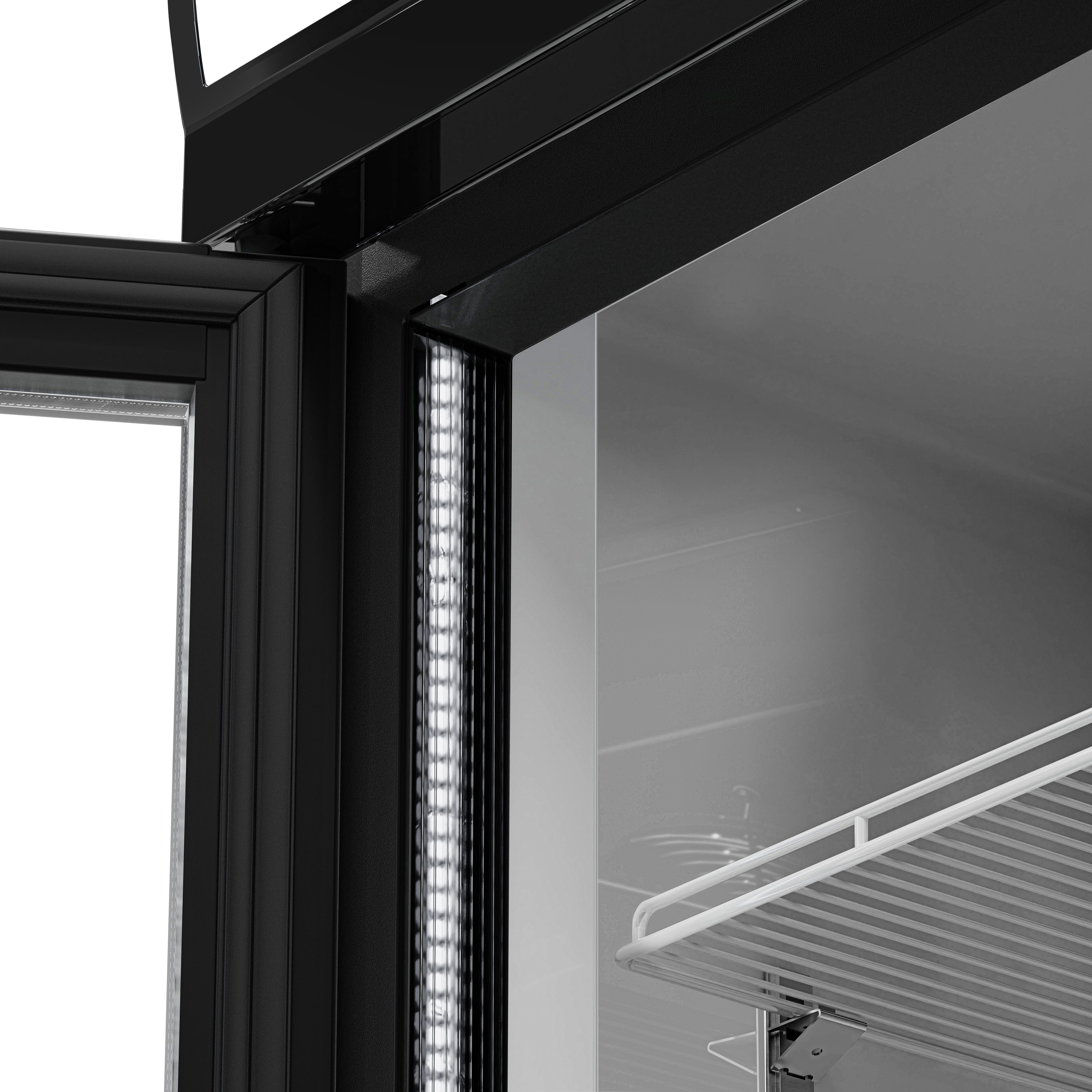 Vitrine réfrigérée à boissons - 1295mm - 880 L - 2 portes vitrées - éclairage LED - thermostat numérique - Noir - +2 à +8 °C