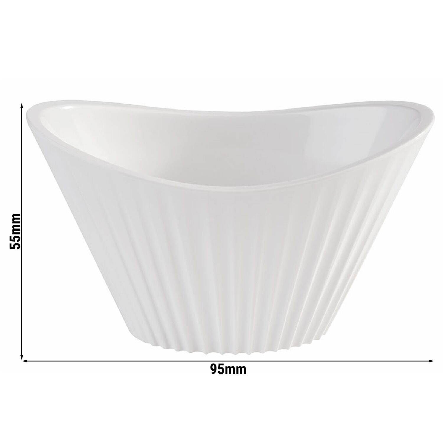 (48 pièces) Bol - MINI - Mélamine - 70 ml - 95 x 55 mm - Blanc