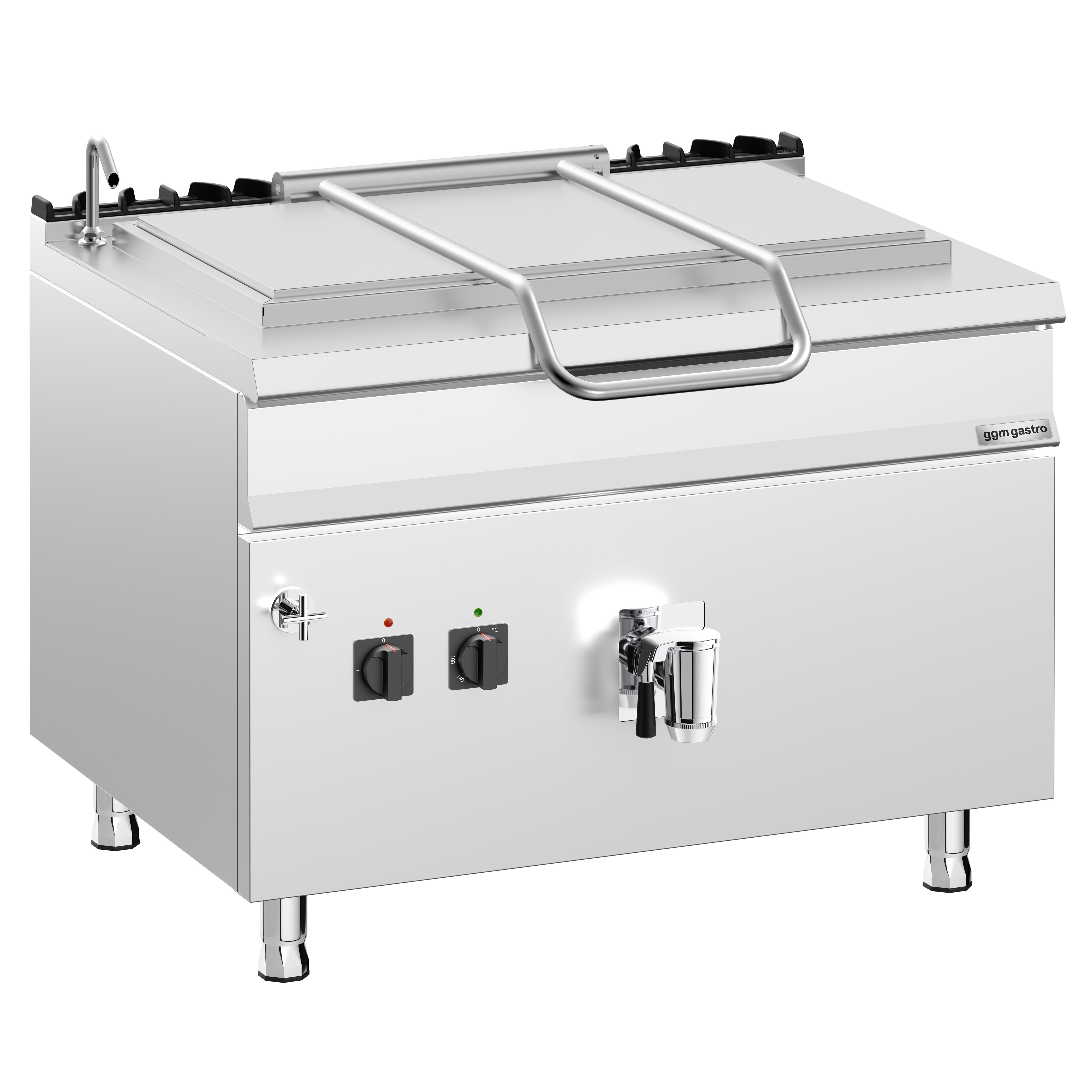 Marmite électrique de cuisson - 250 litres - 24 kW - chauffage indirect - avec arrivée d’eau et robinet de vidange