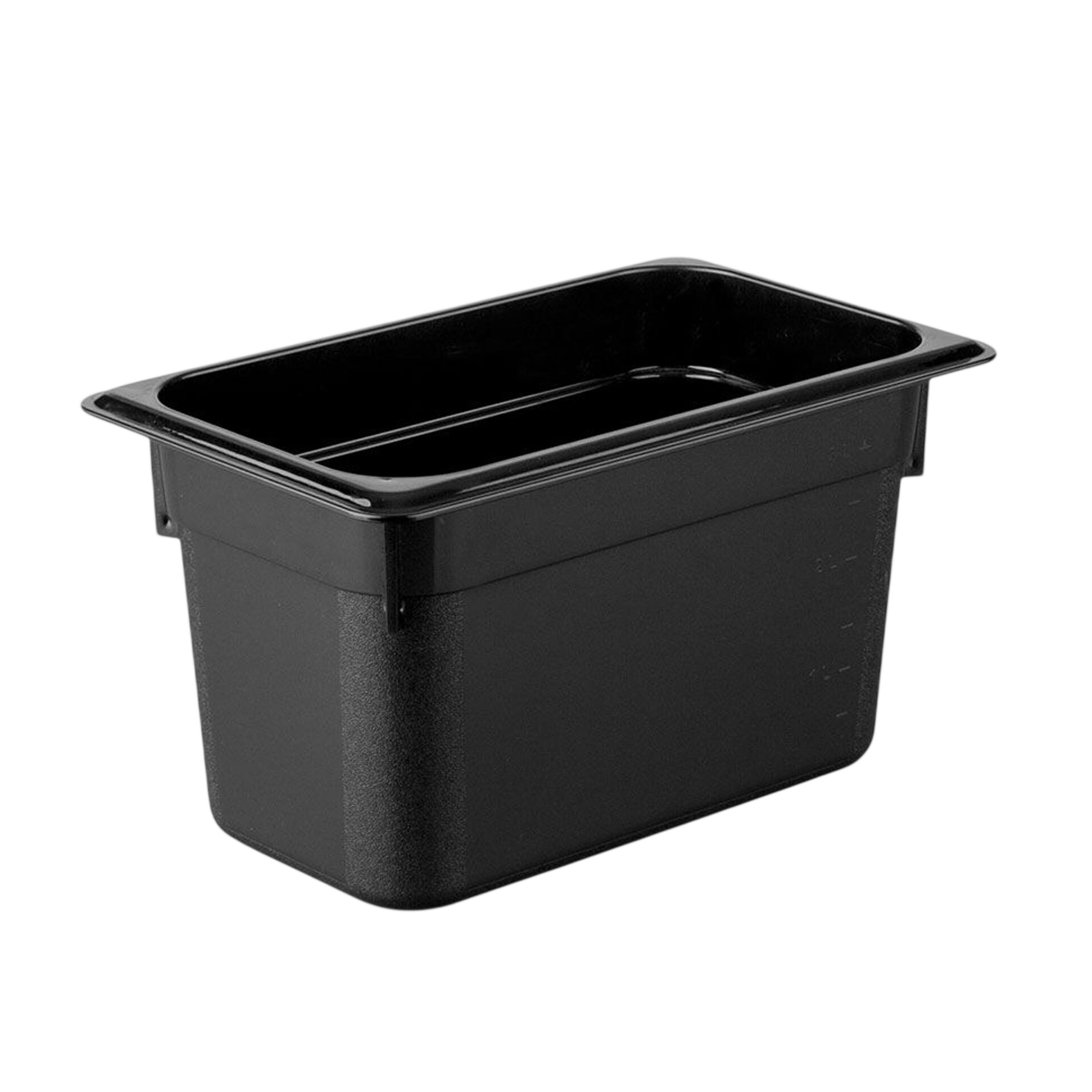 (6 pièces) Bac en Polycarbonate GN 1/3 - Noir - Hauteur : 150 mm