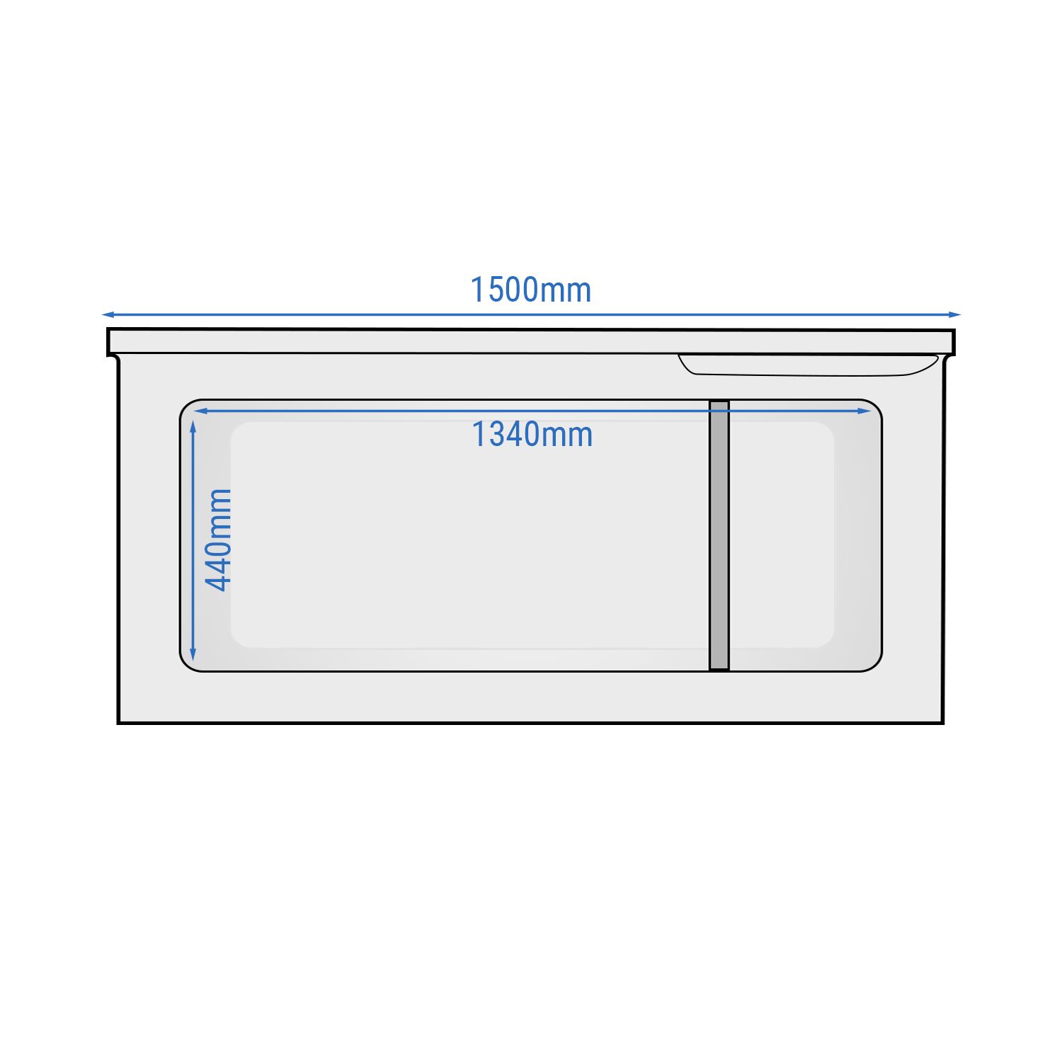 Congélateur coffre – 1500 mm – 388 litres – couvercle en plastique – incl. cloison de séparation