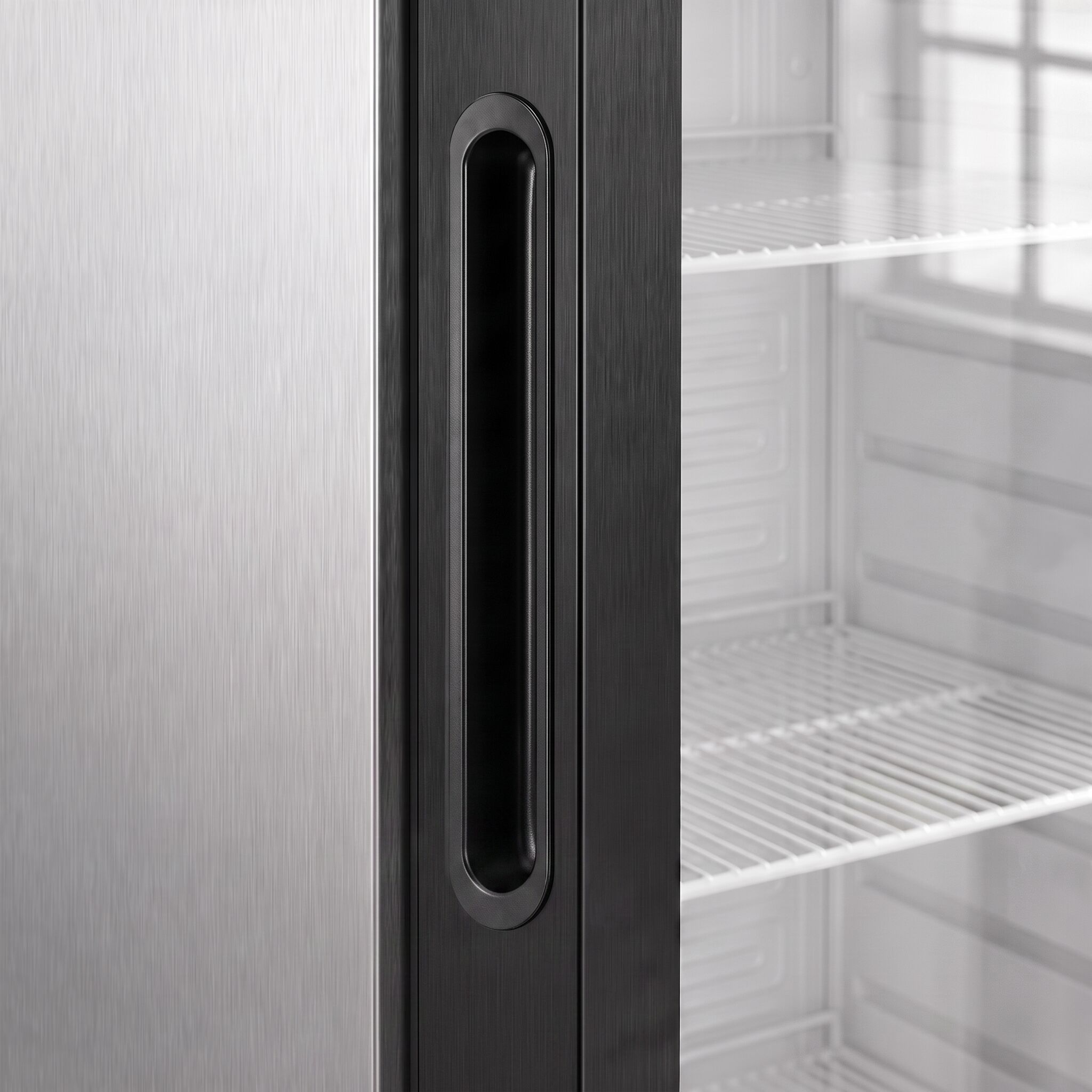 PREMIUM stainless steel storage fridge - 400 litres - with 1 glass door