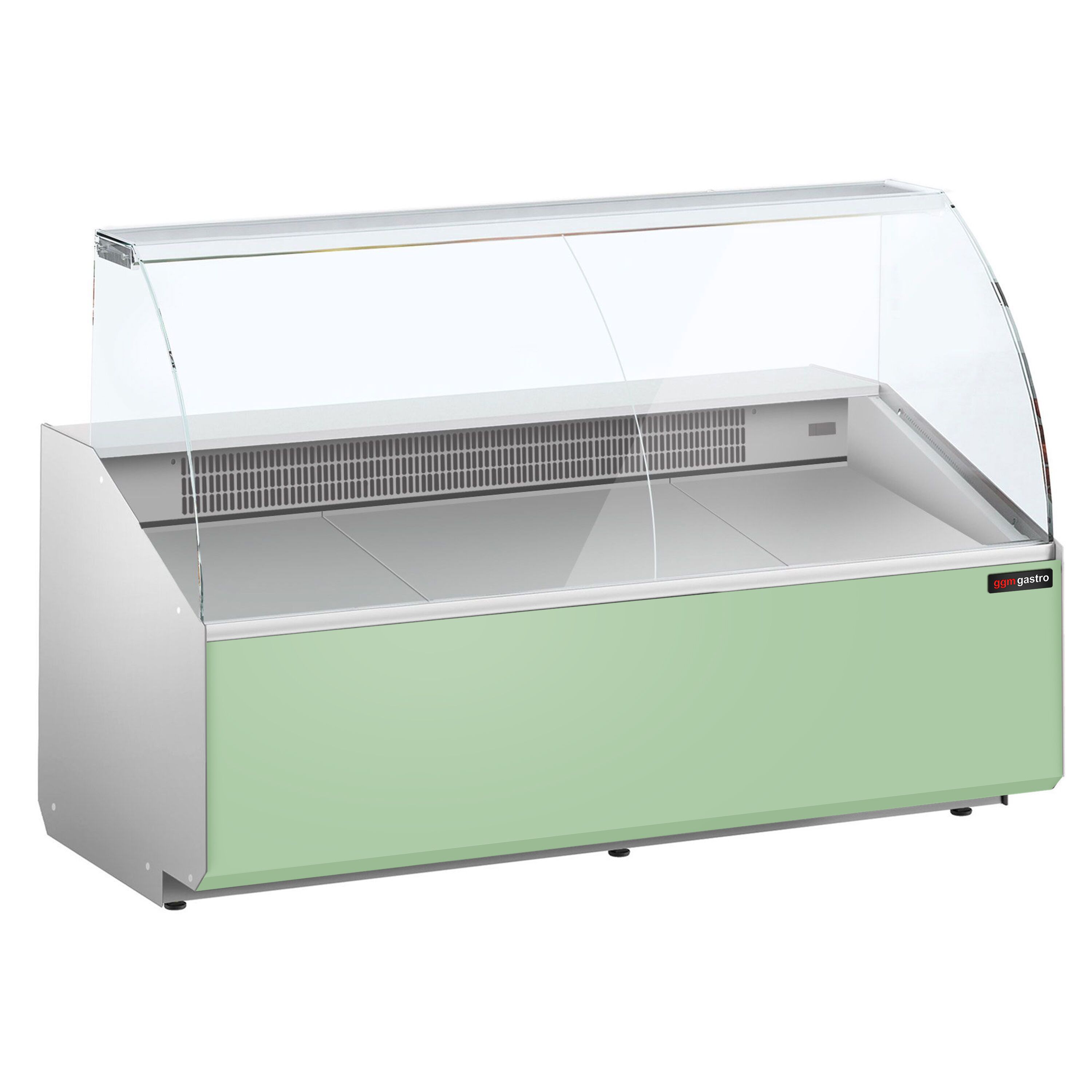 Serve Over Counter - 1881mm - front panel light green - capacity 387 litres - with 3 doors