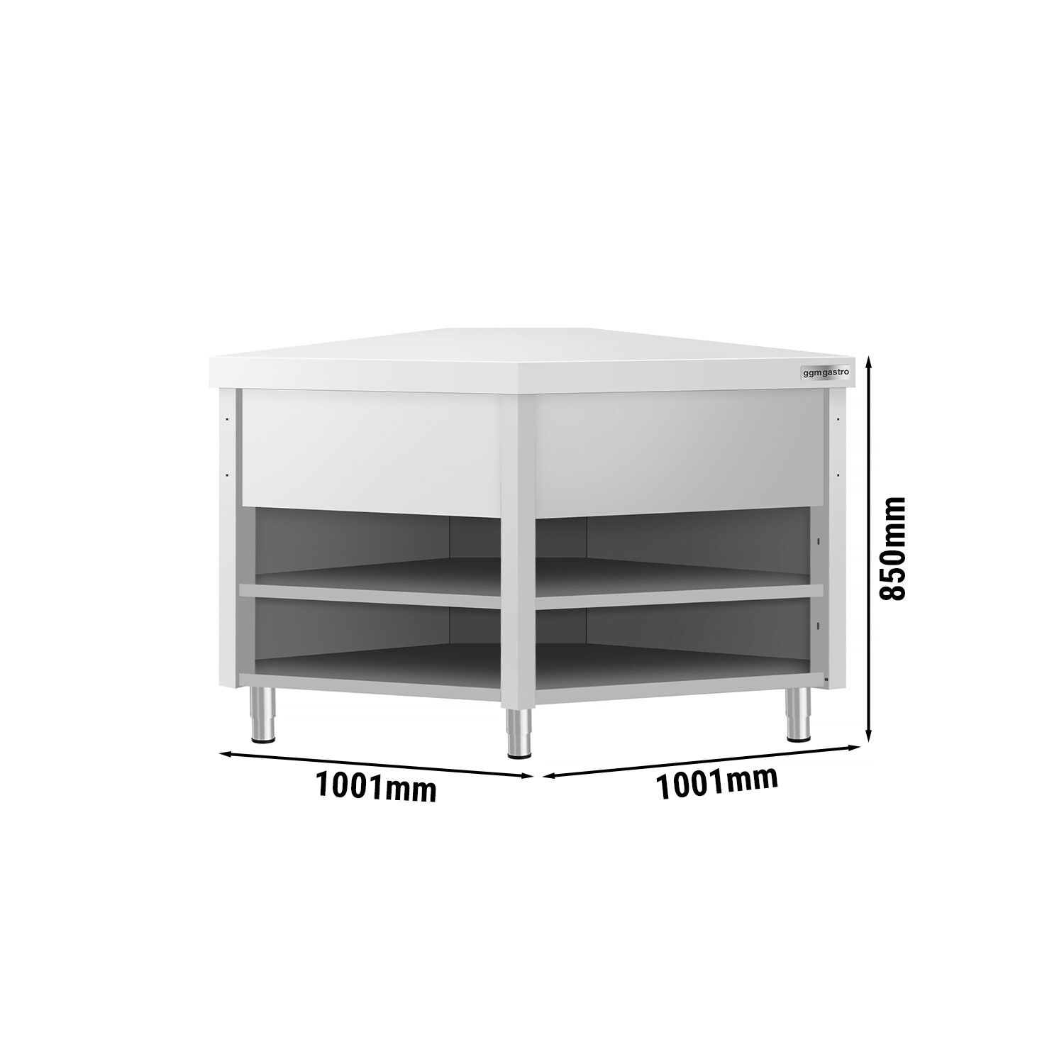 Table de travail en acier inoxydable KOPENHAGEN - 1001x1001mm