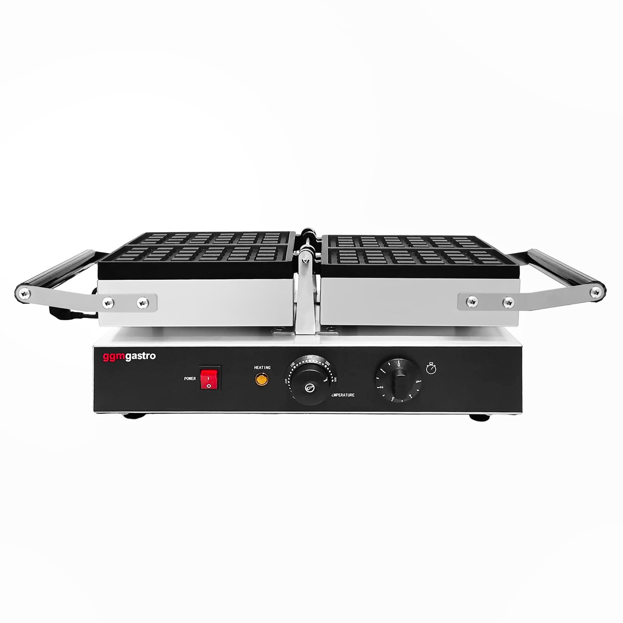 Gaufrier – simple – manuel – 1,6 kW – Forme : 2 gaufres de Bruxelles – avec surface de cuisson rotative à 180°
