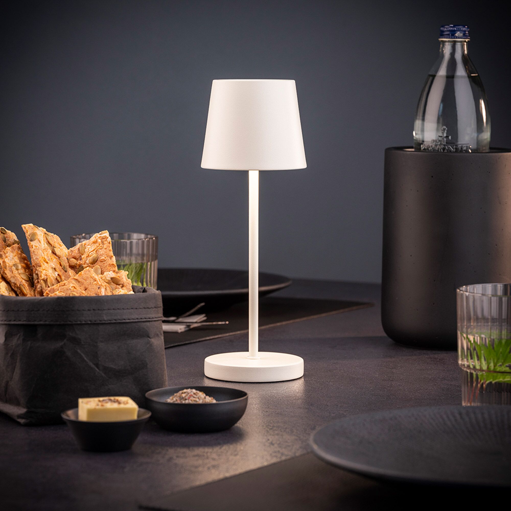 (4 pièces) Lampe de table – MERLE MINI – dimmable en 3 niveaux – Ø 90 mm – Whisper White
