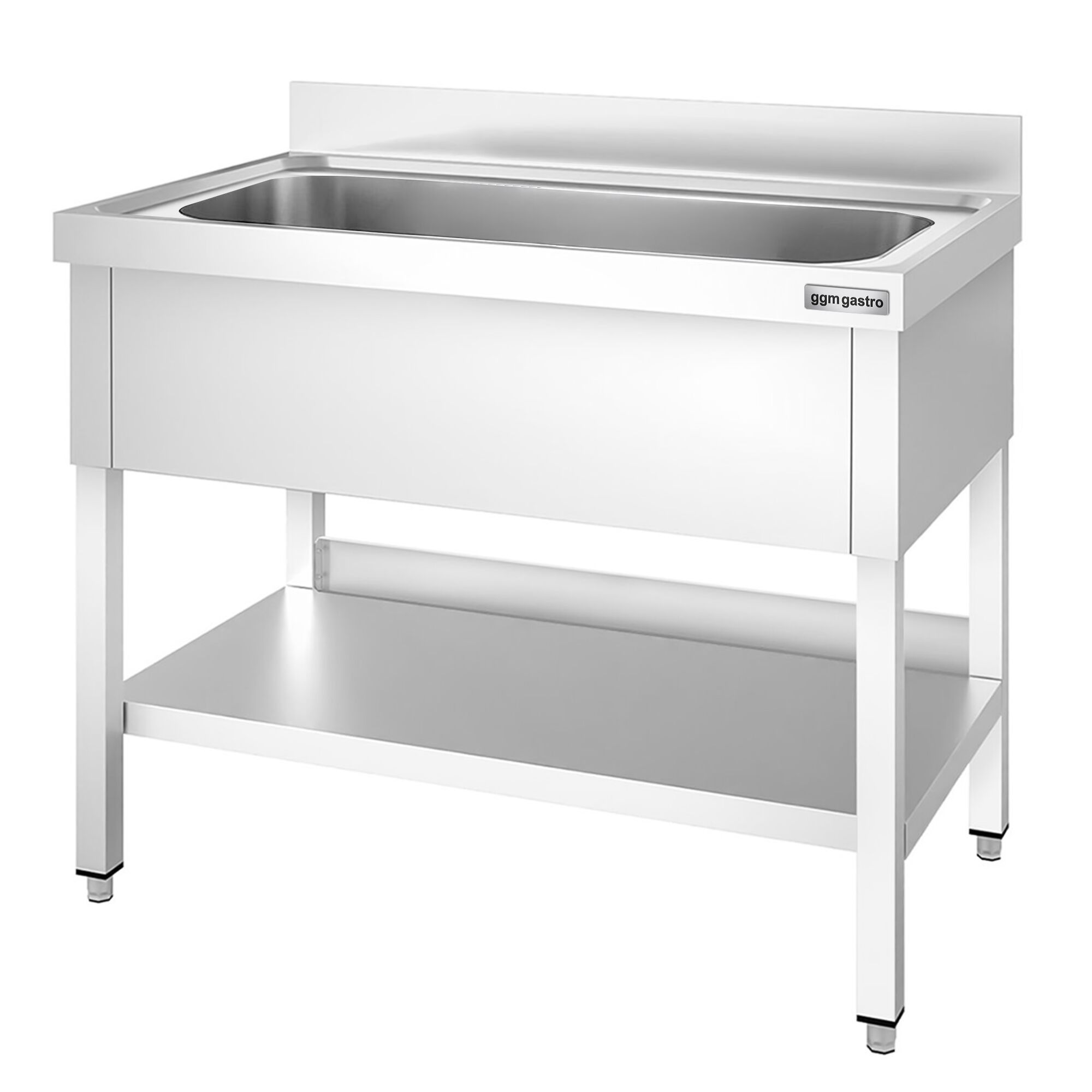 Plonge à marmites en inox PREMIUM - 1000x600mm - avec étagère basse & 1 bac