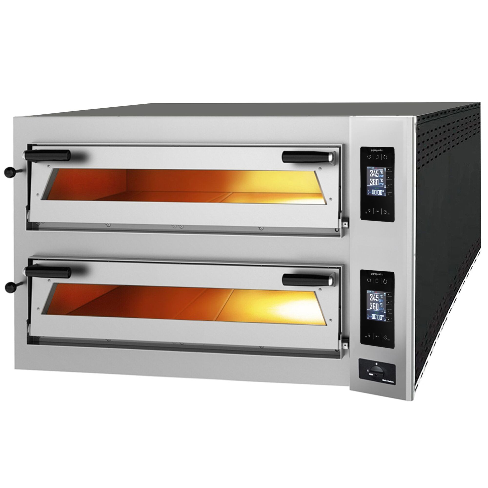 Commercial Deep Double-Deck Electric Pizza Oven Digital – 6+6 pizzas Ø35 cm - 400°C - Soft-Touch