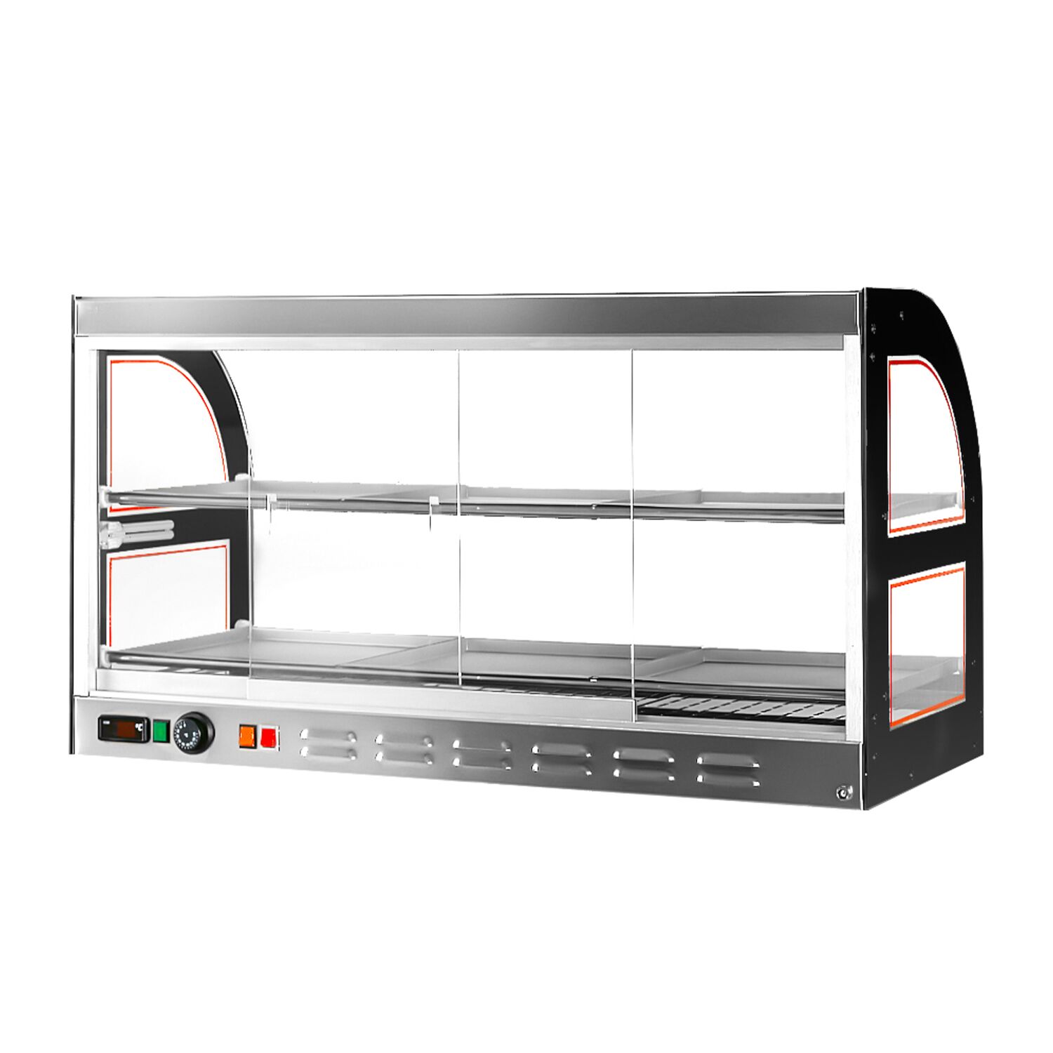 Vitrine chauffante pour poulet – 1,8 kW – 2 étagères