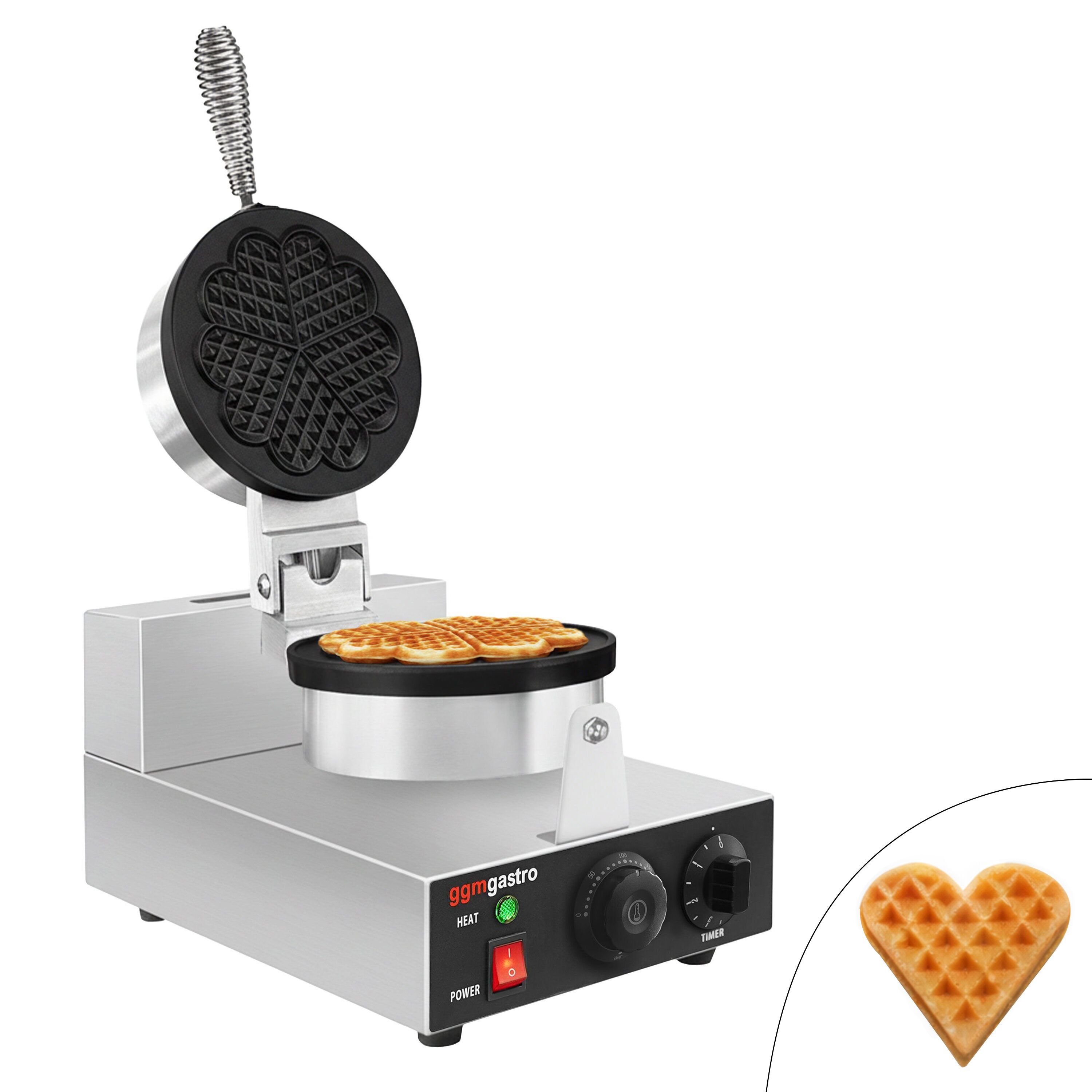 Gaufrier – simple – manuel – 1,3 kW – Forme : cœur