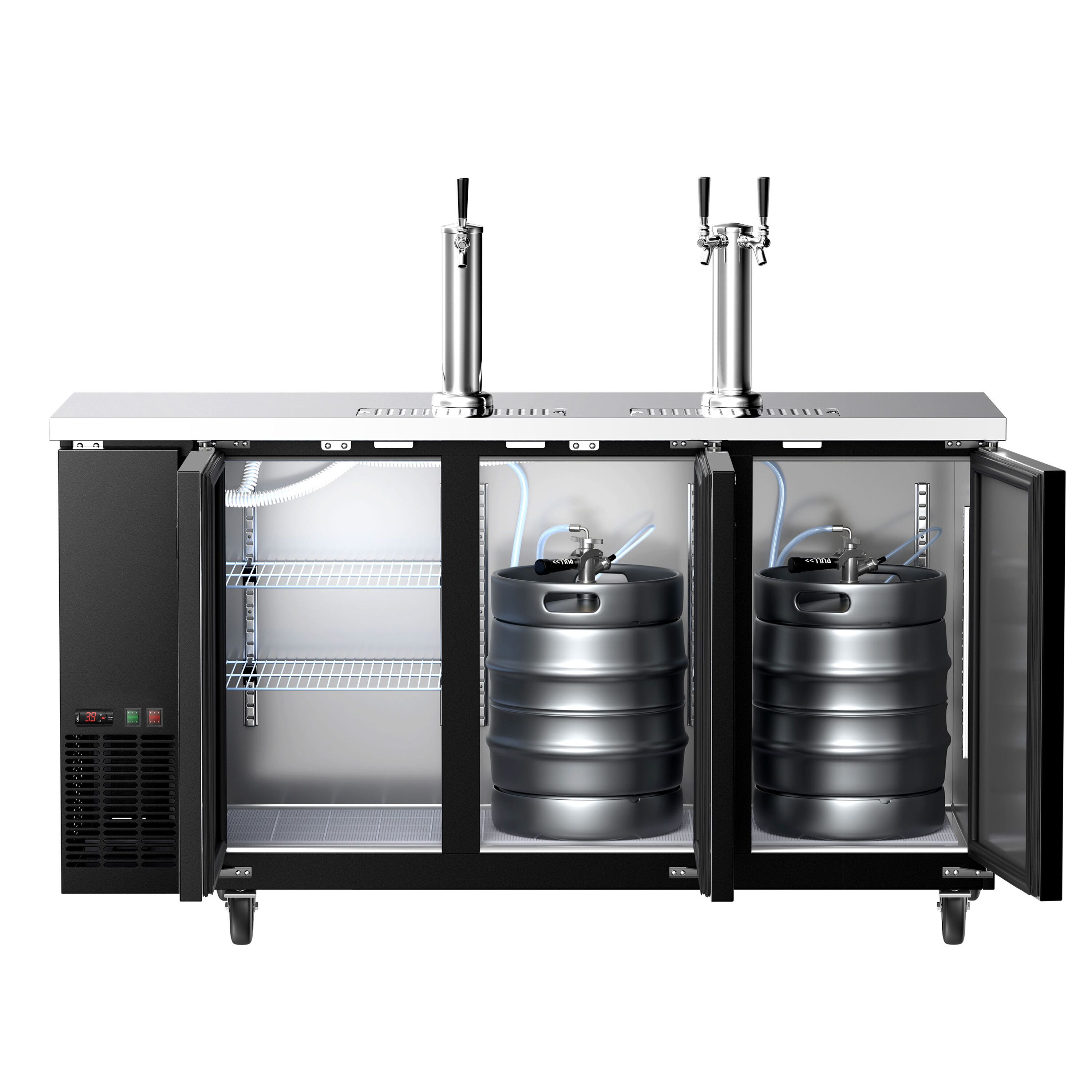Bierkühler mit Zapfhahn - 3x 50 Liter Fässer - 1850x620mm