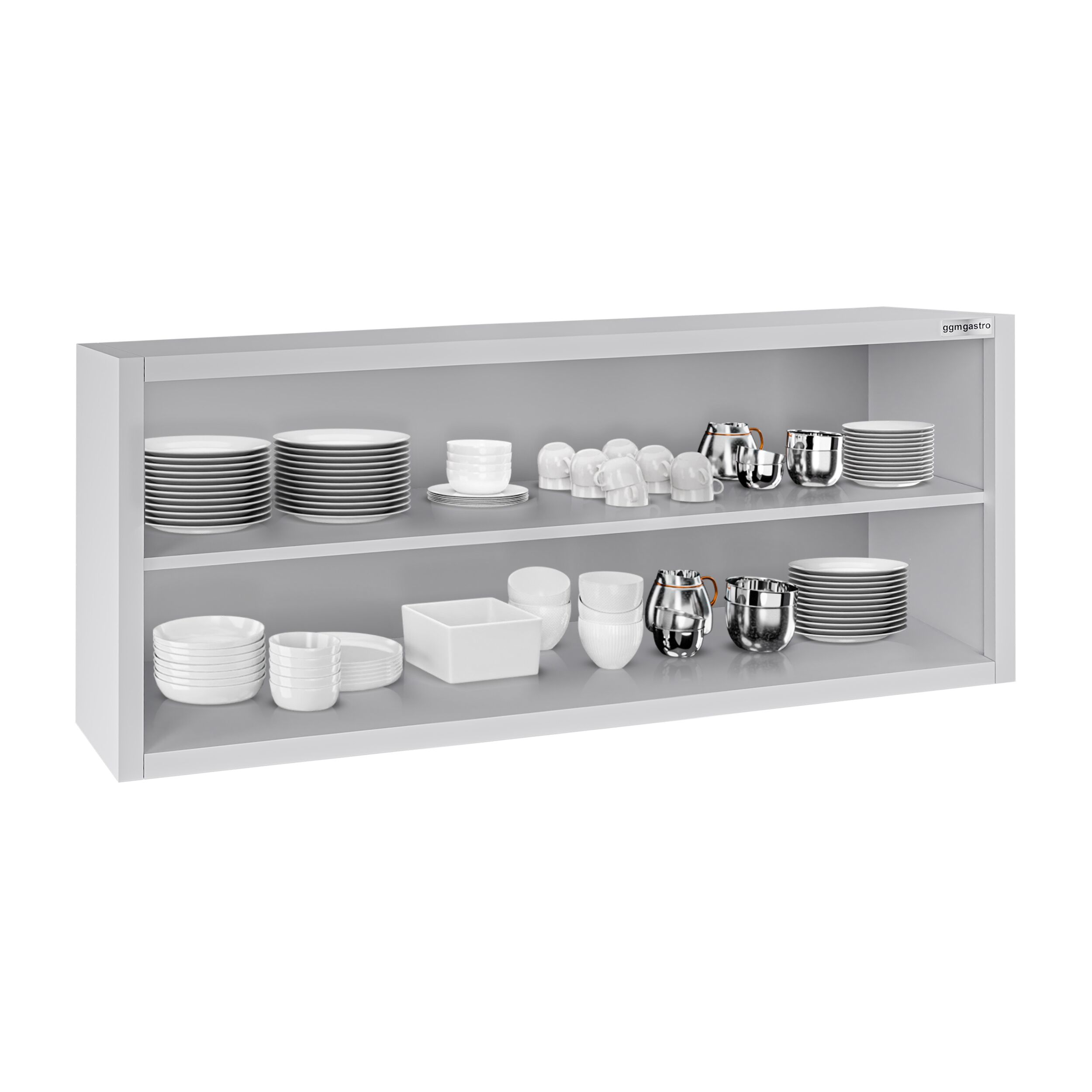 Armoire murale en acier inoxydable ECO - 1600x400mm - sans portes (ouvert) - 650mm de haut