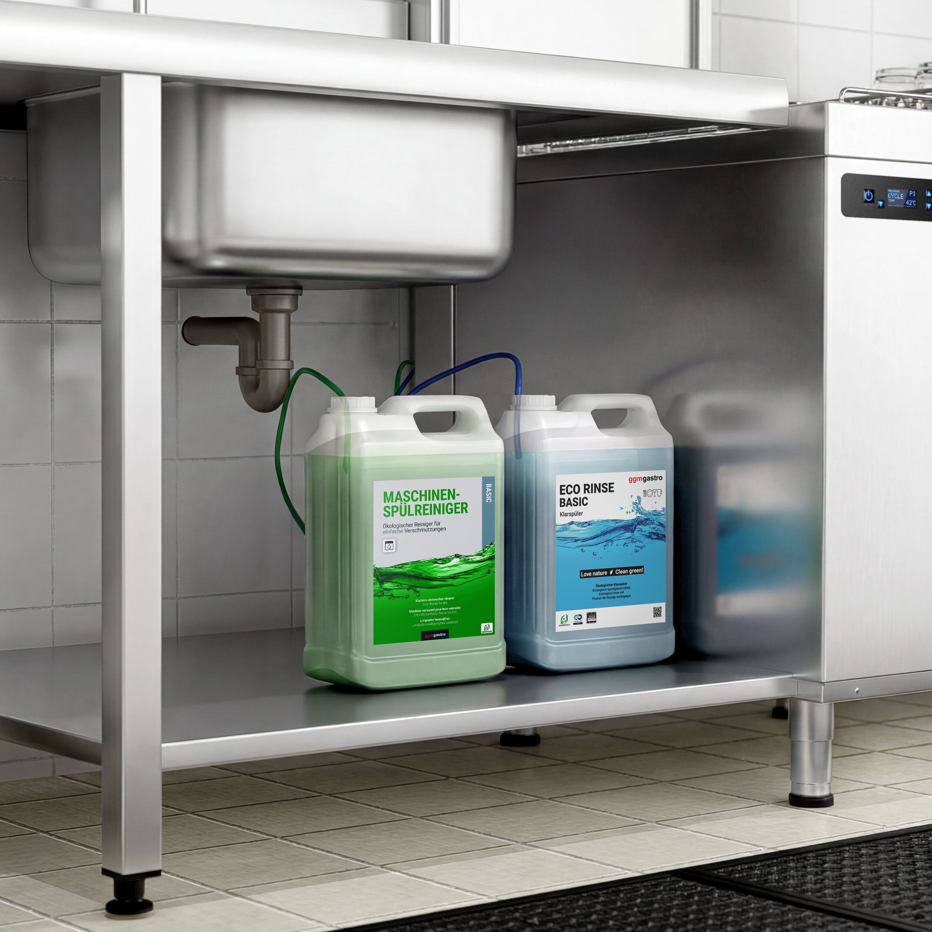 (4 pcs) Dishwasher Rinse Aid Concentrate ECO - for rapid drying & streak‑free results - ea 10L - Eco-friendly & chlorine-free