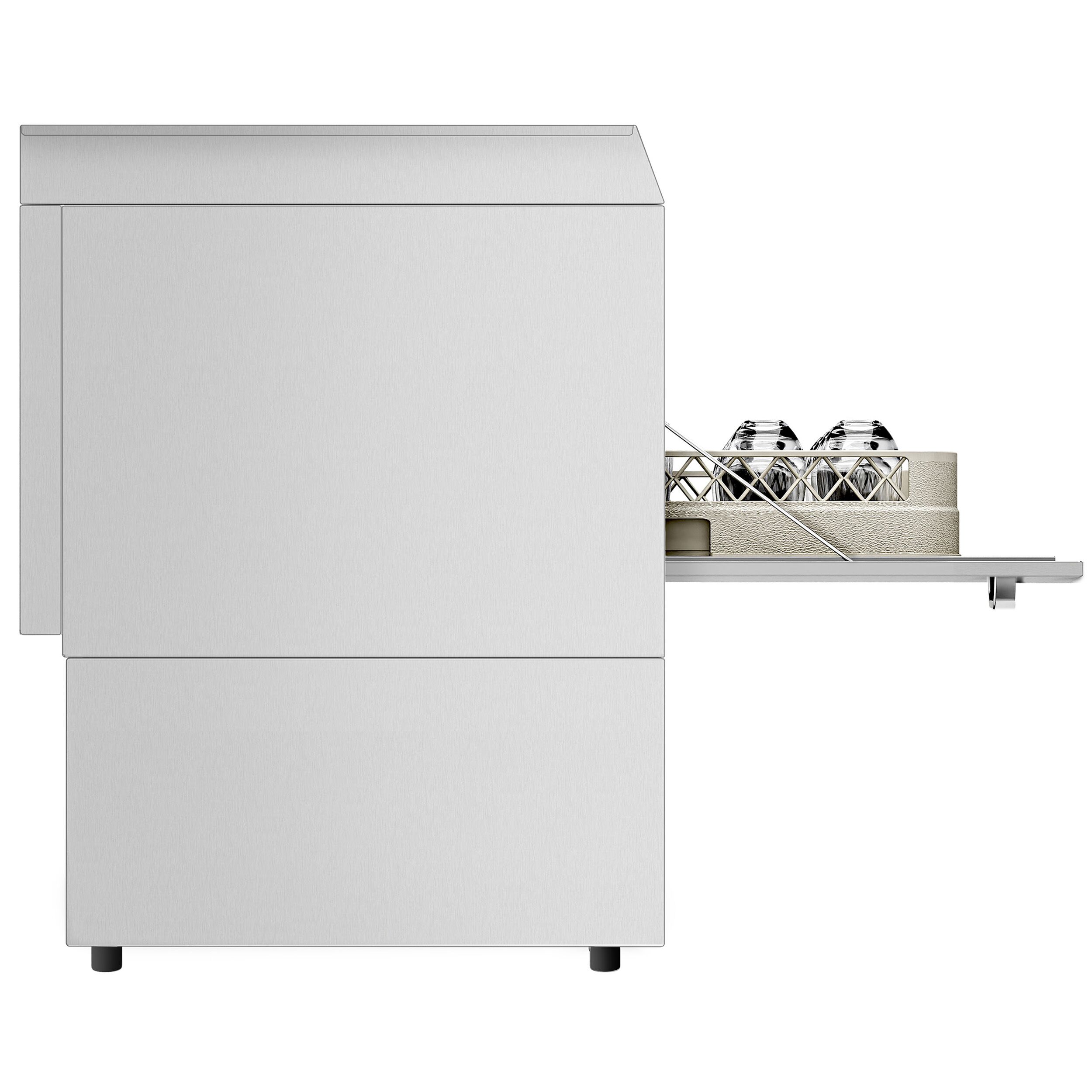 Double-skinned Commercial Dishwasher - Digital Controls - 3.55kW - with Drain, Rinse Aid & Detergent Pumps