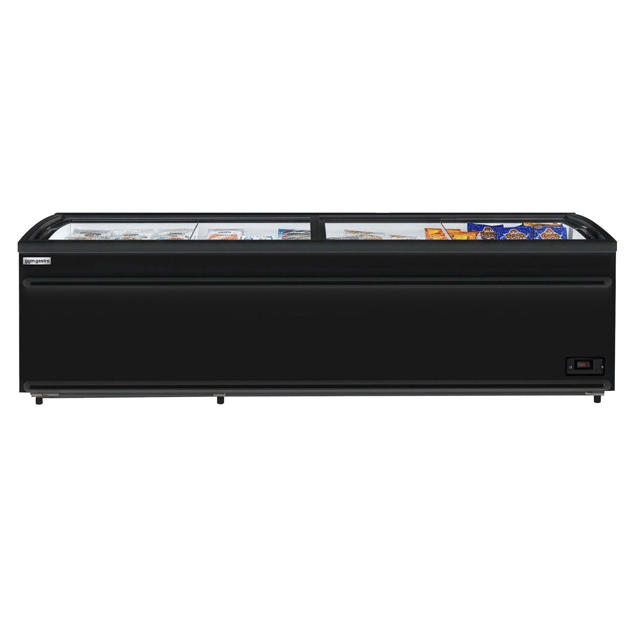Îlot de congélation WTRU25 - 2506x858mm - 594 L - Couvercles coulissants en verre - Noir