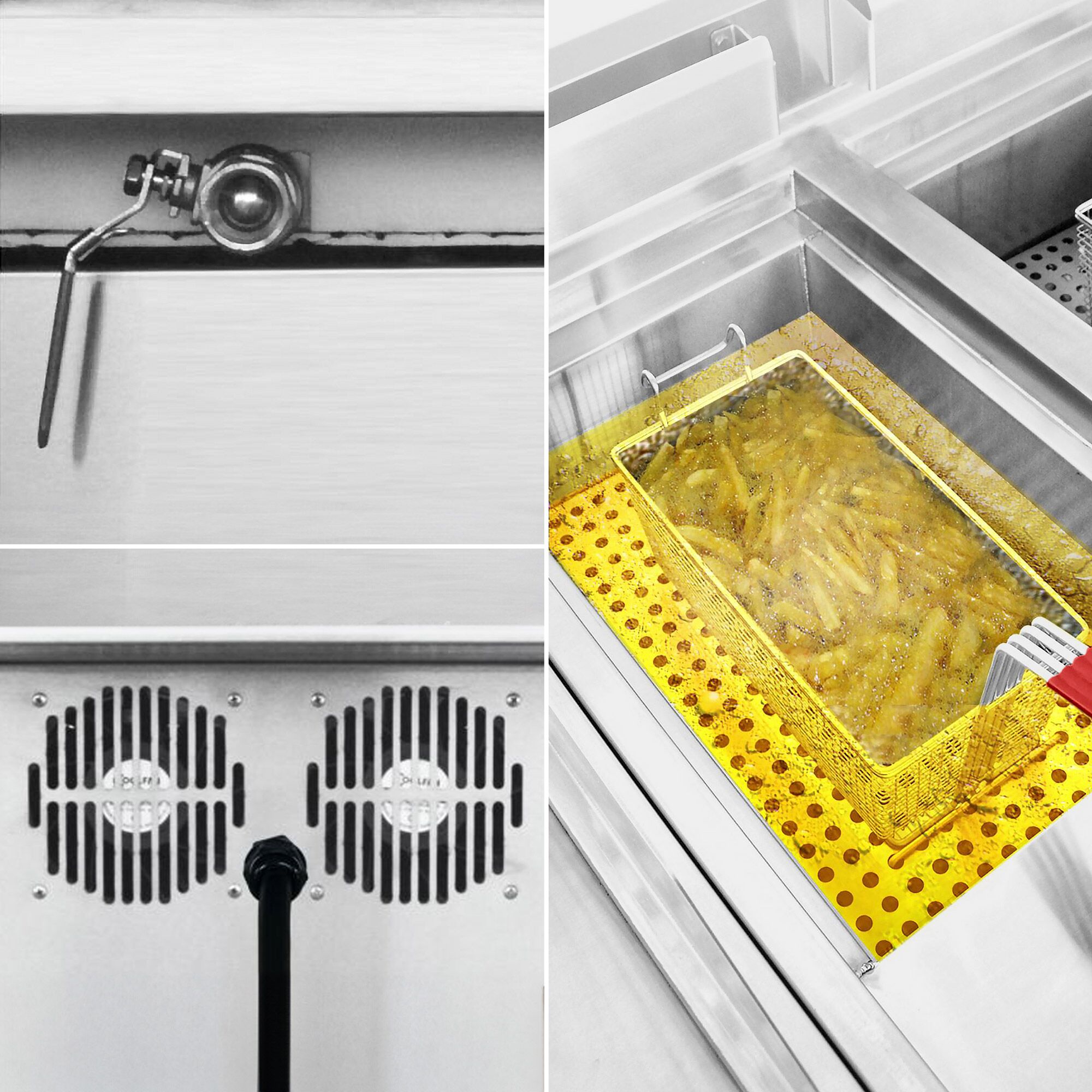 Commercial Induction Fryer - 30 litres - 10kW - Electronic control - with automatic basket lift