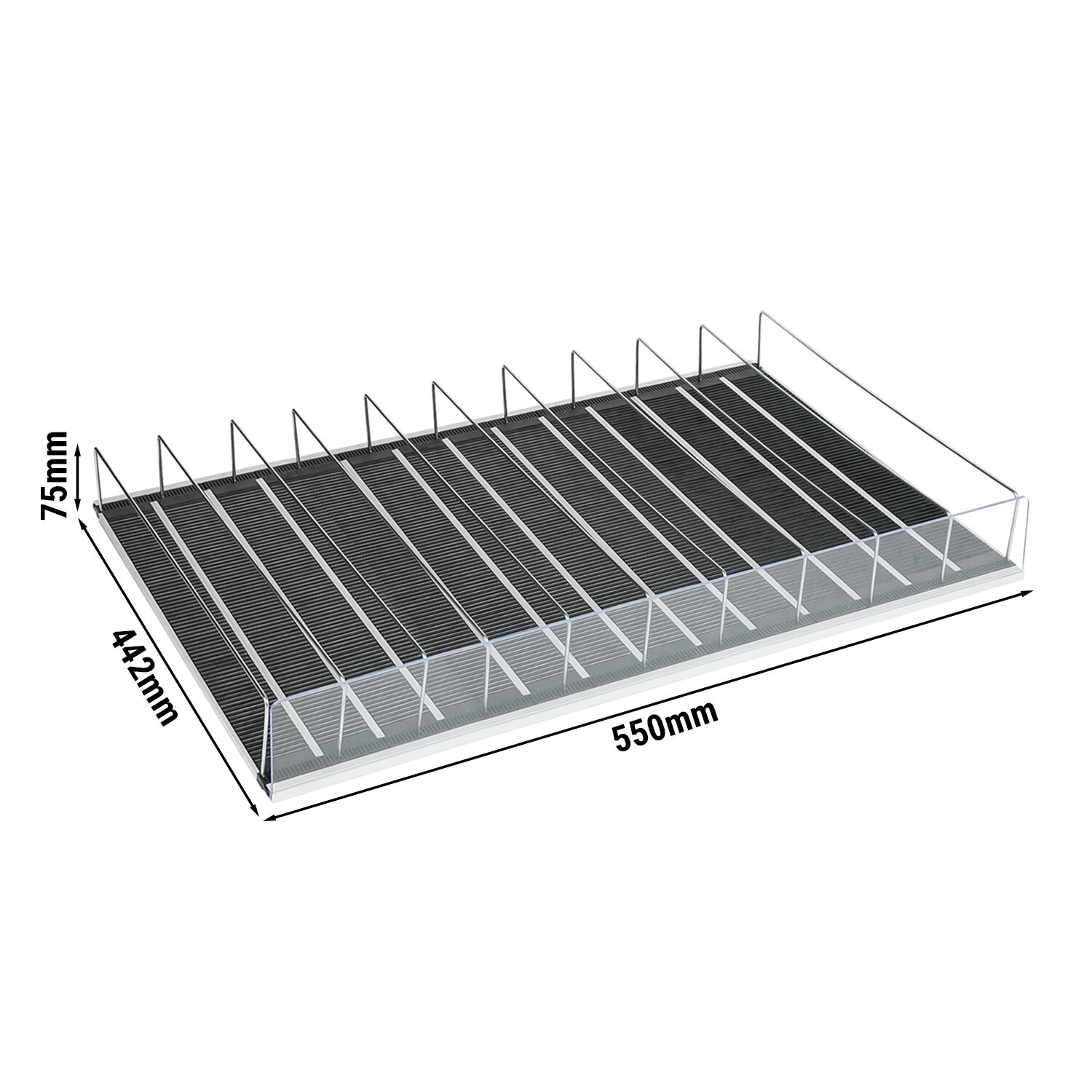 (5 pcs) Grille pour boissons - acrylique & inox - 550x442x75mm - pour WKBL700 & WTBL700, portes extérieures de WKBL1500, WKBL1100 & WTBL1100