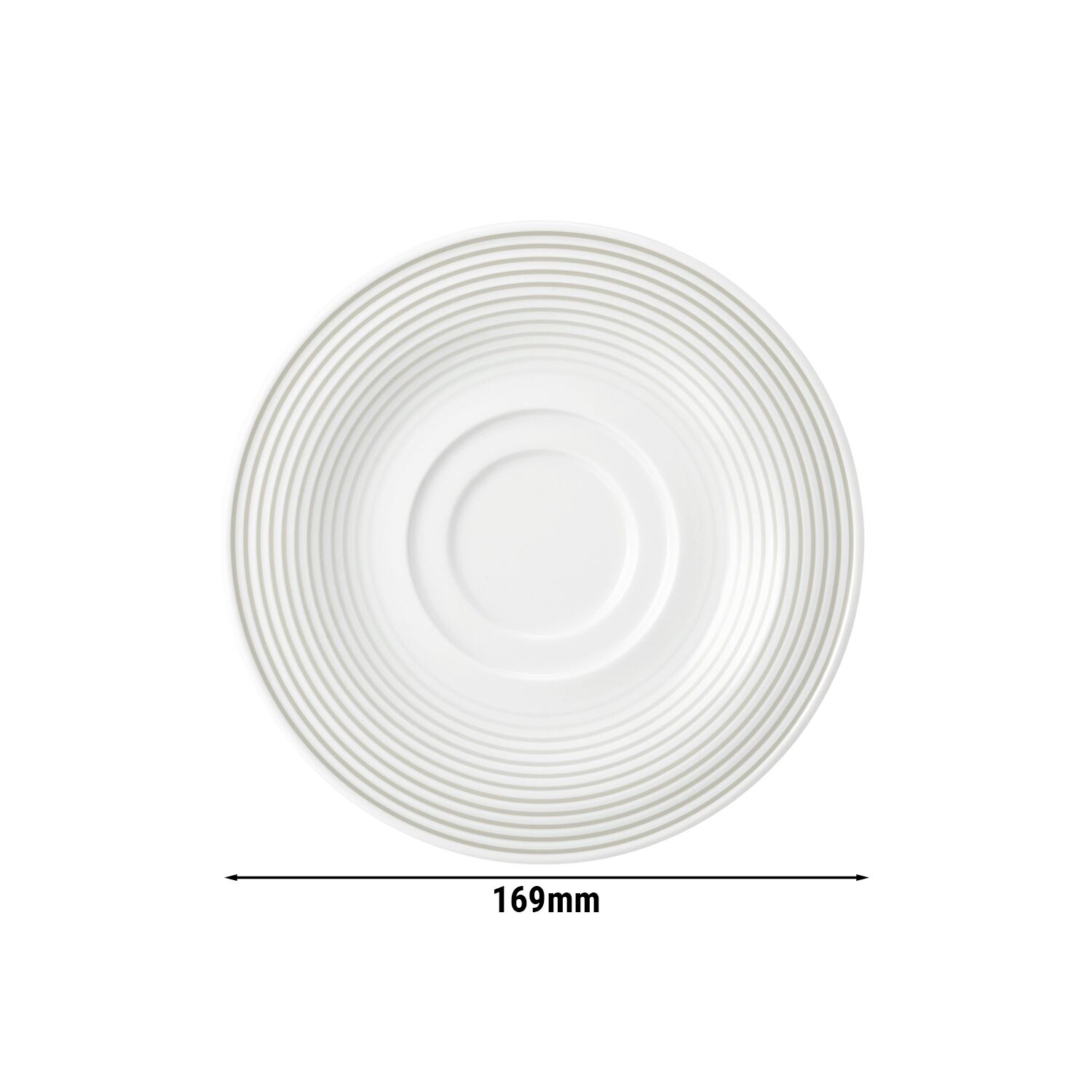 (6 pieces) SELTMANN WEIDEN | Round Coffee Saucer Blues – Pearl Grey – Ø165 mm – High-Gloss Porcelain