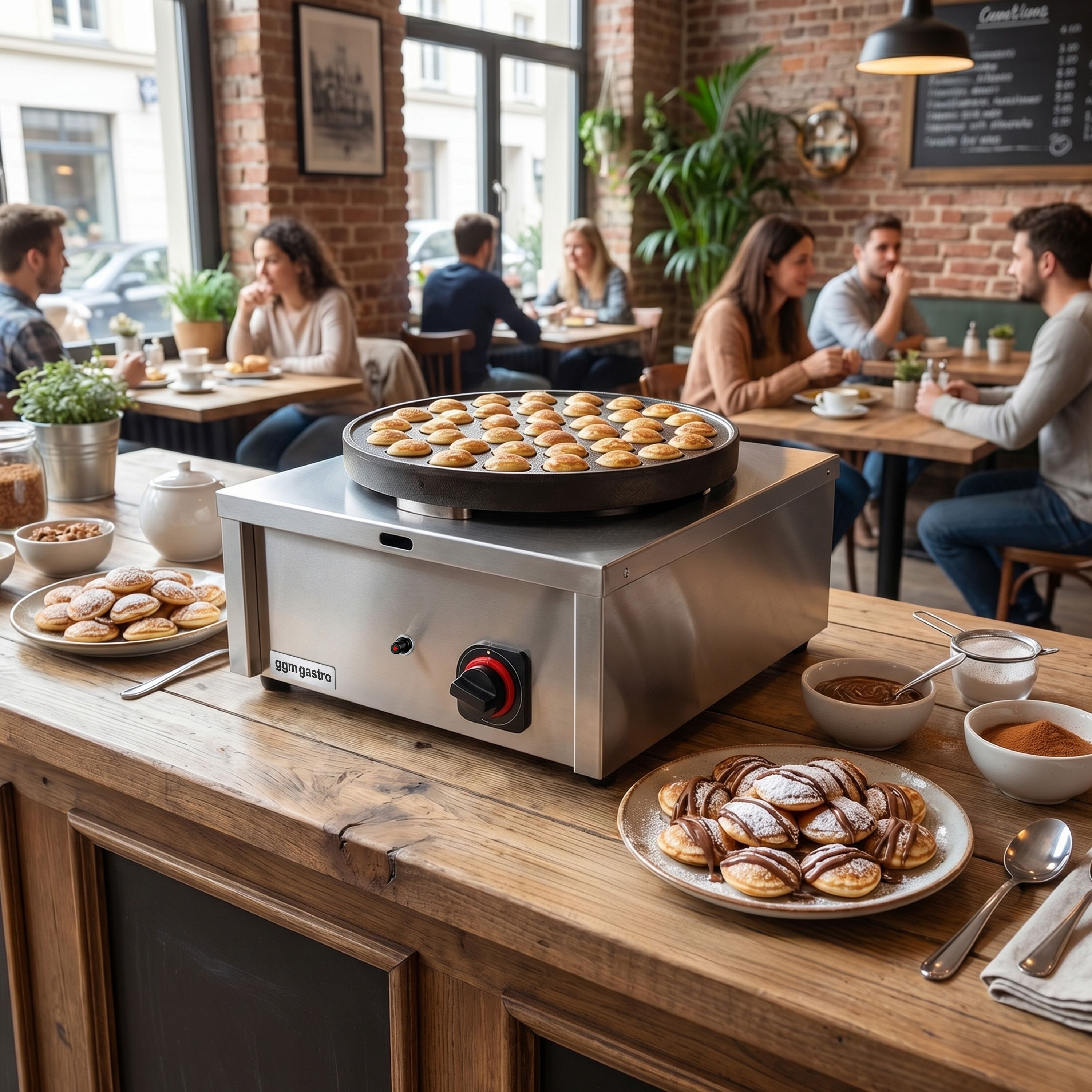 Plinski Pekač palačinki - mehaničko upravljanje - 1 ploča - Uzorak ploče: Poffertjes