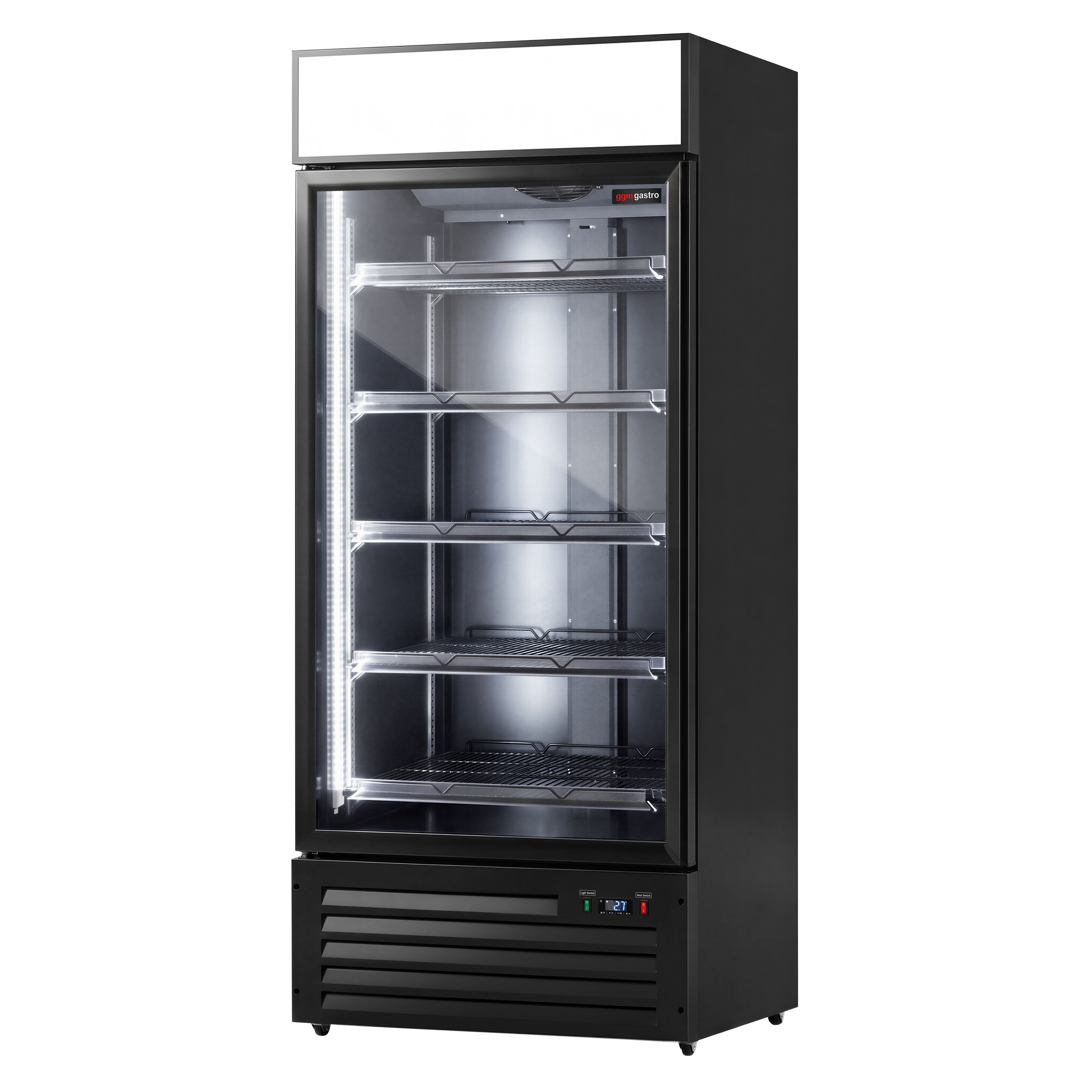 Beverage fridge - 800 litres - with 1 glass door & advertising display