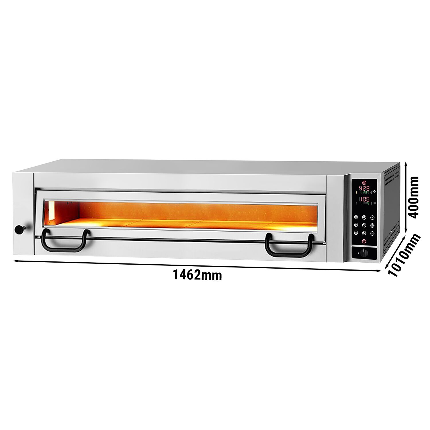 Four à pizza PROFESSIONNEL électrique - Sole en pierre réfractaire - 1 x 6 pizzas Ø34cm - 400V - Commandes écran tactile