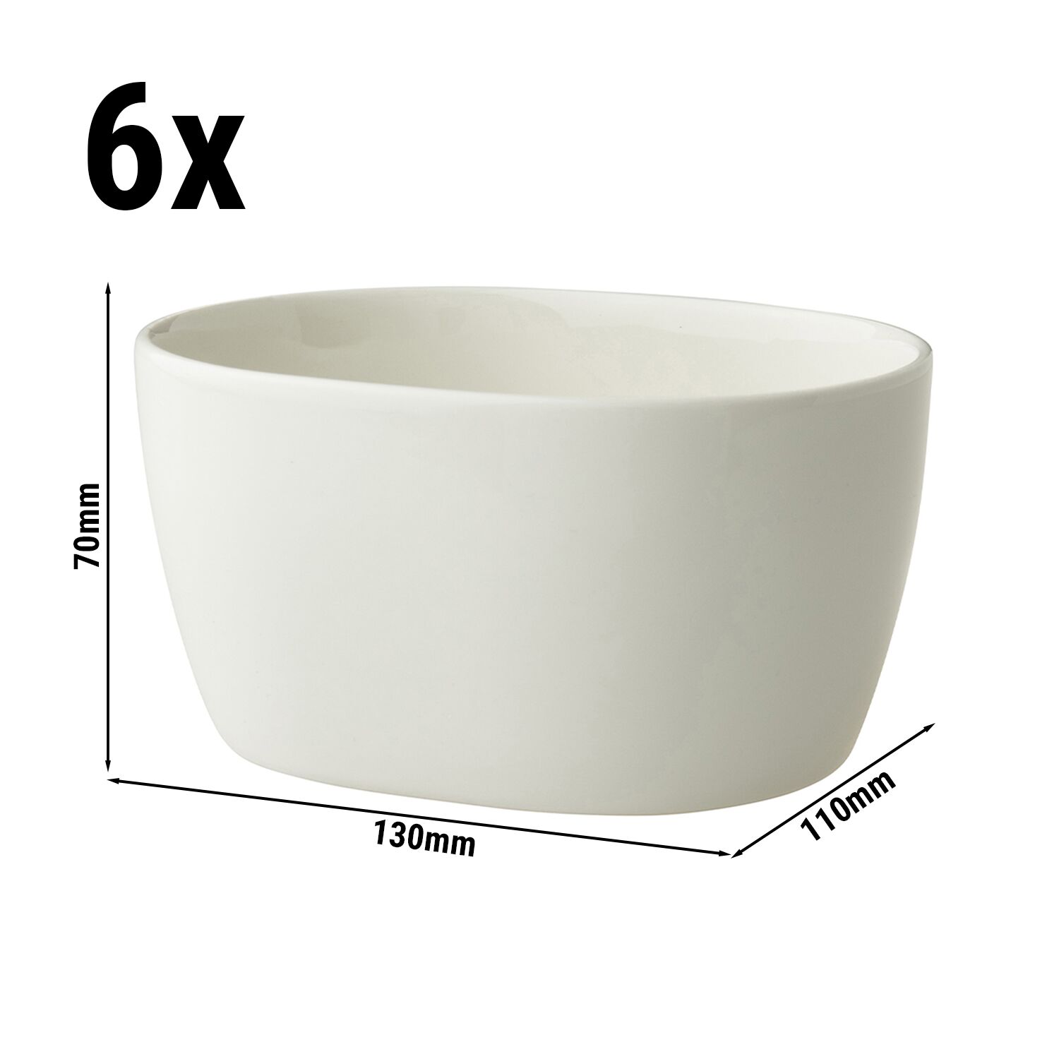 (6 pcs) Coupe - LUX Maastricht - Porcelaine - 100ml - 130x110mm - Ivoire