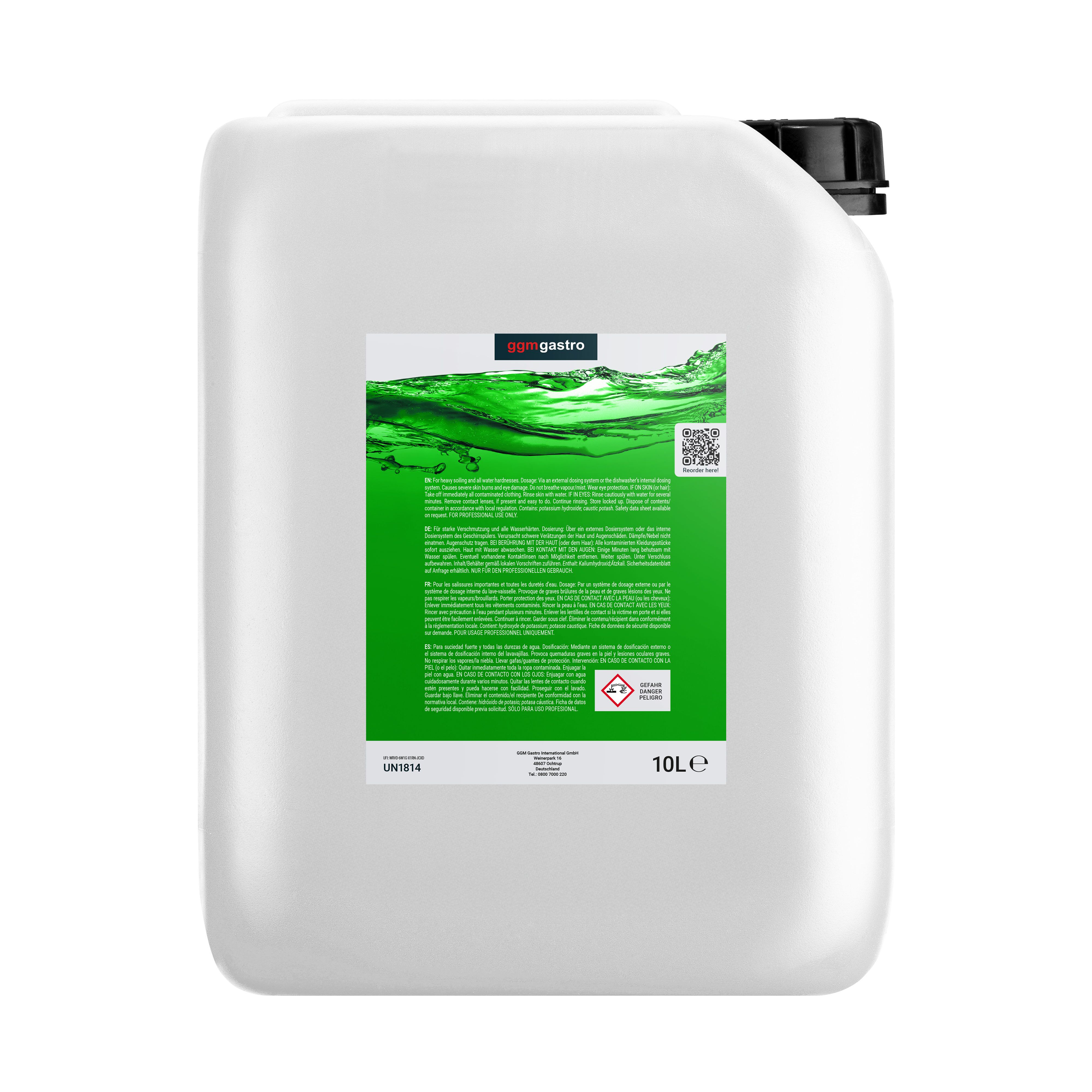 (4 pcs) Détergent lave‑vaisselle professionnel - pour salissures tenaces - à 4x10L - Écologique & sans chlore
