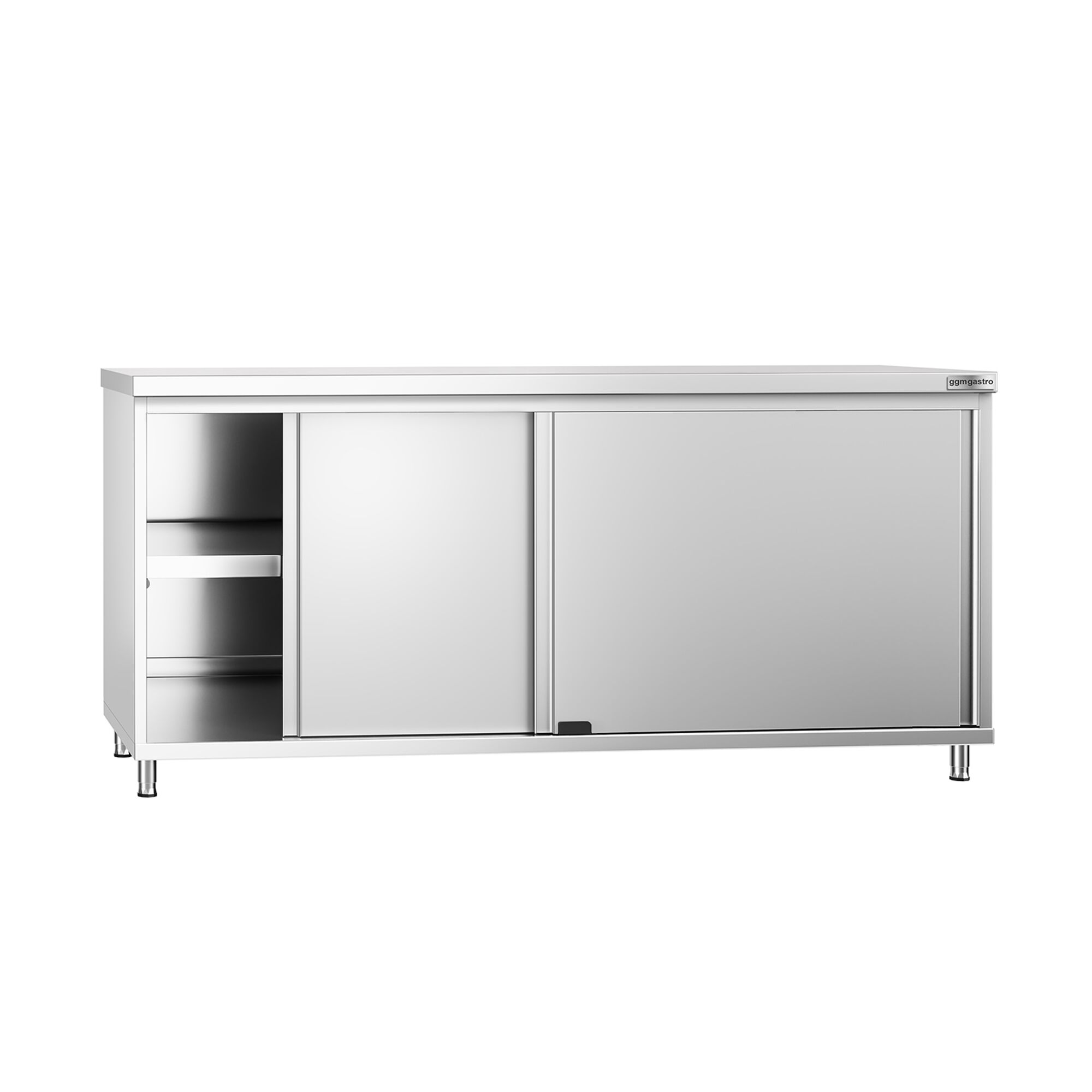 Table armoire en acier inoxydable PREMIUM - 1800x800mm - avec portes coulissantes