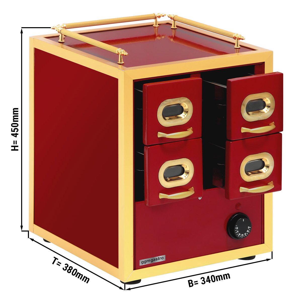 Warmhaltebox - 2x 2 Schubladen - für Mandel & Nüsse