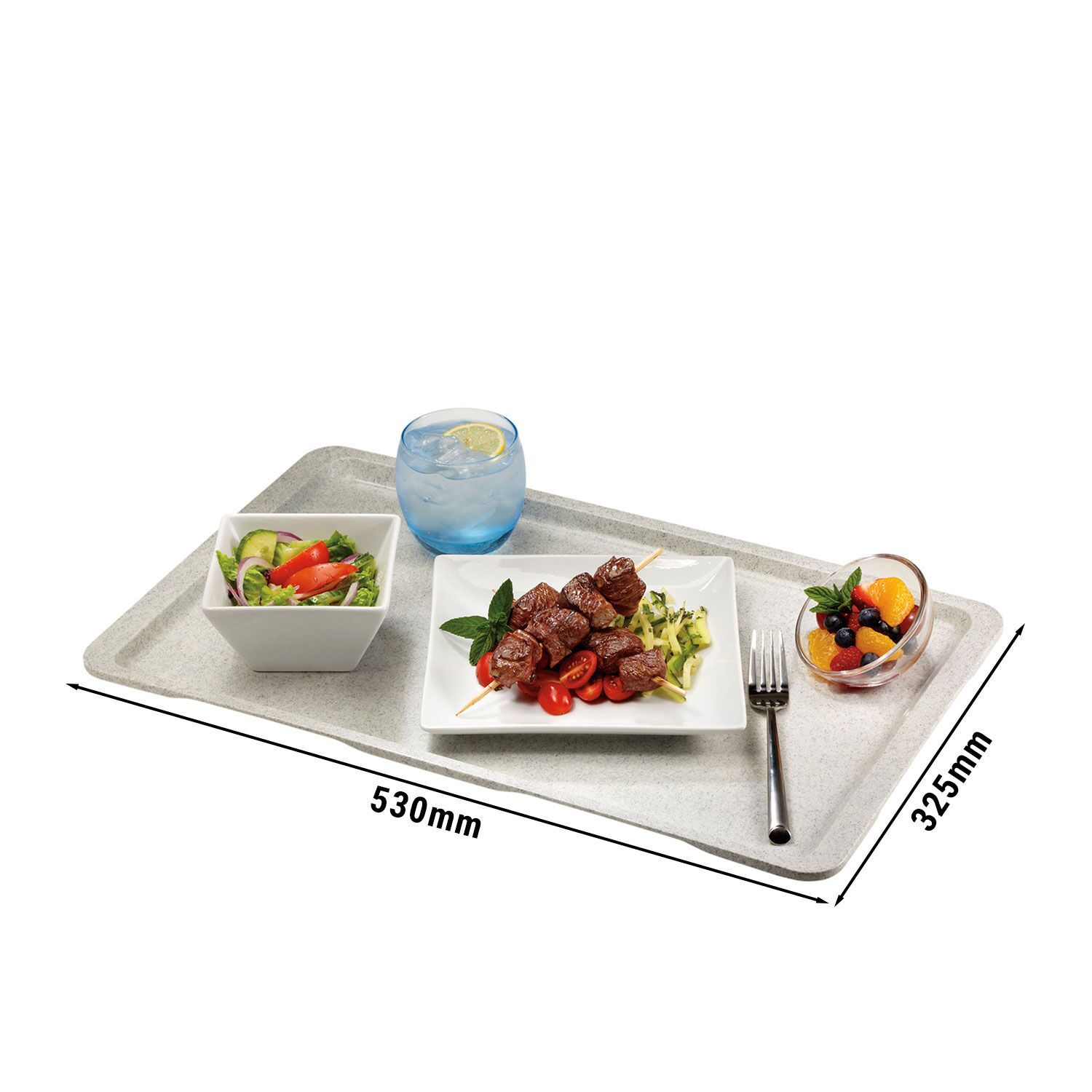 (12 pieces) CAMBRO | Polyester Lite Tray GN 1/1 – Granite Grey – 530×325 mm – Dishwasher Safe