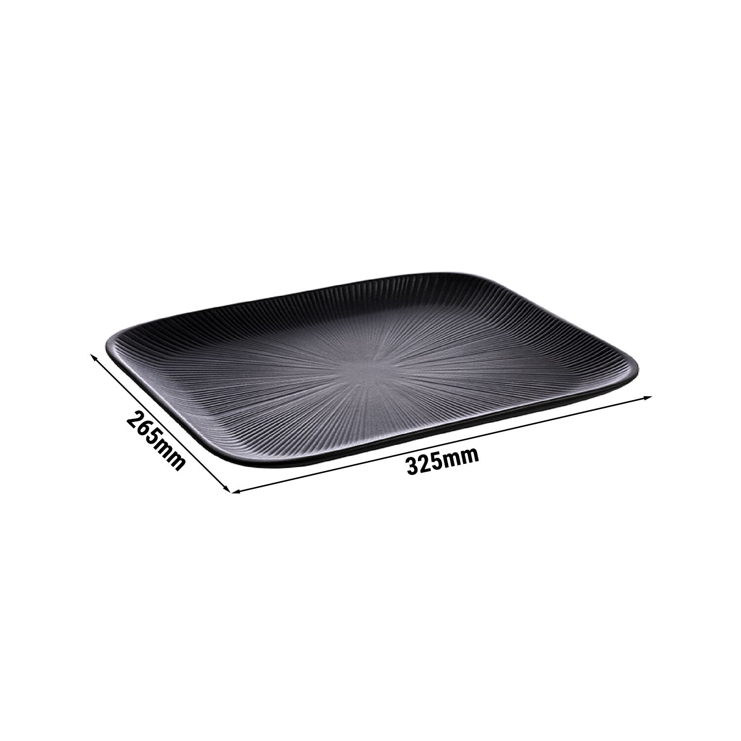 (6 pièces) Plateau GN 1/2 – NERO – Mélamine – Hauteur : 25 mm – Noir