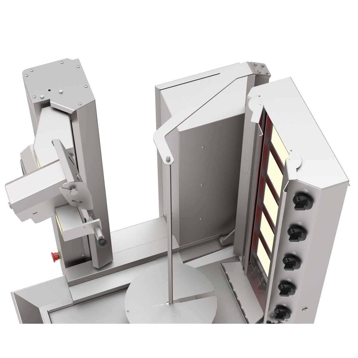 Gas Automatic Doner Kebab Grill - 5 Burner - up to 120kg - 13.3kW - Countertop - incl. 1 skewer & drip tray