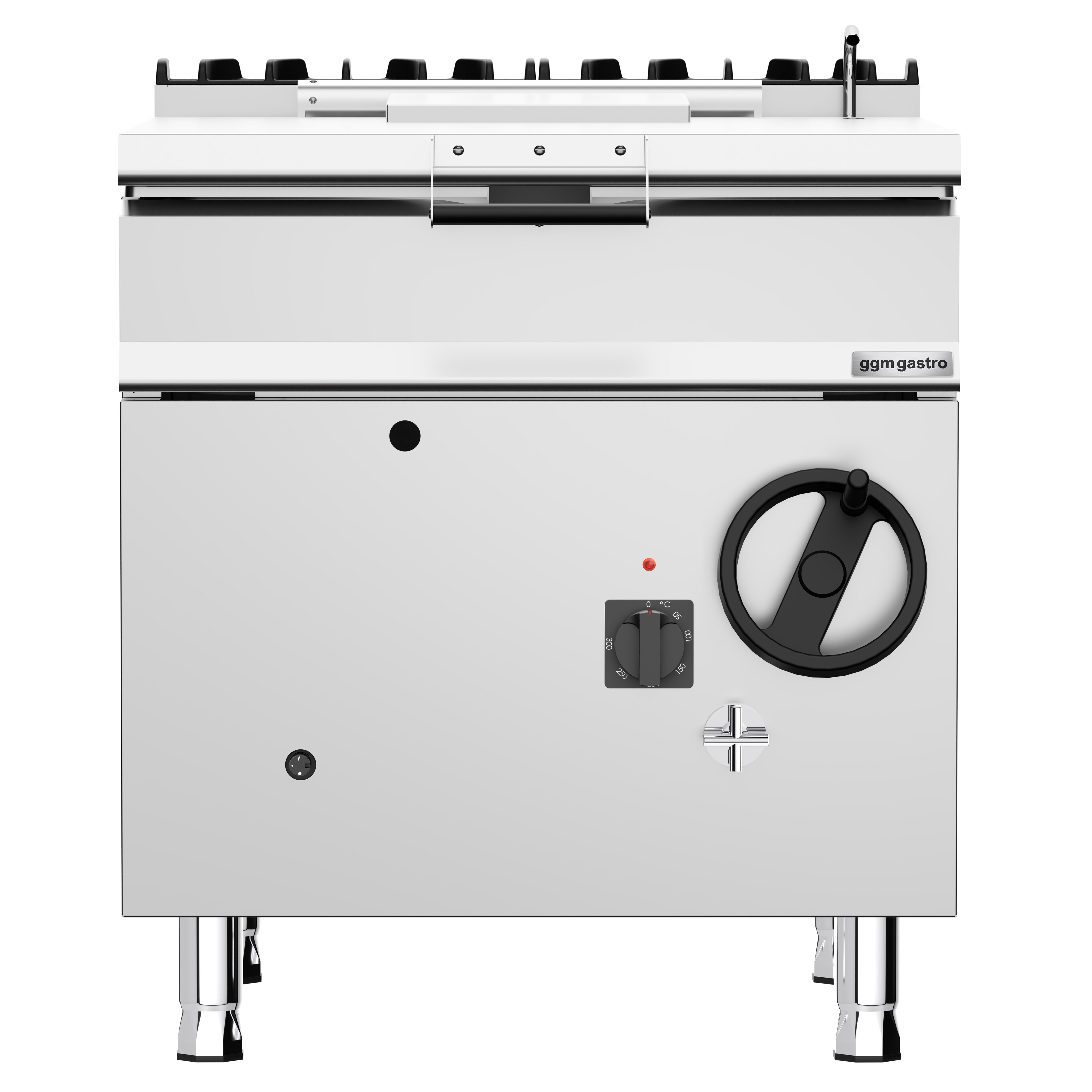 Sauteuse basculante à gaz – 80 litres – 20,5 kW – avec volant manuel et raccordement d’eau