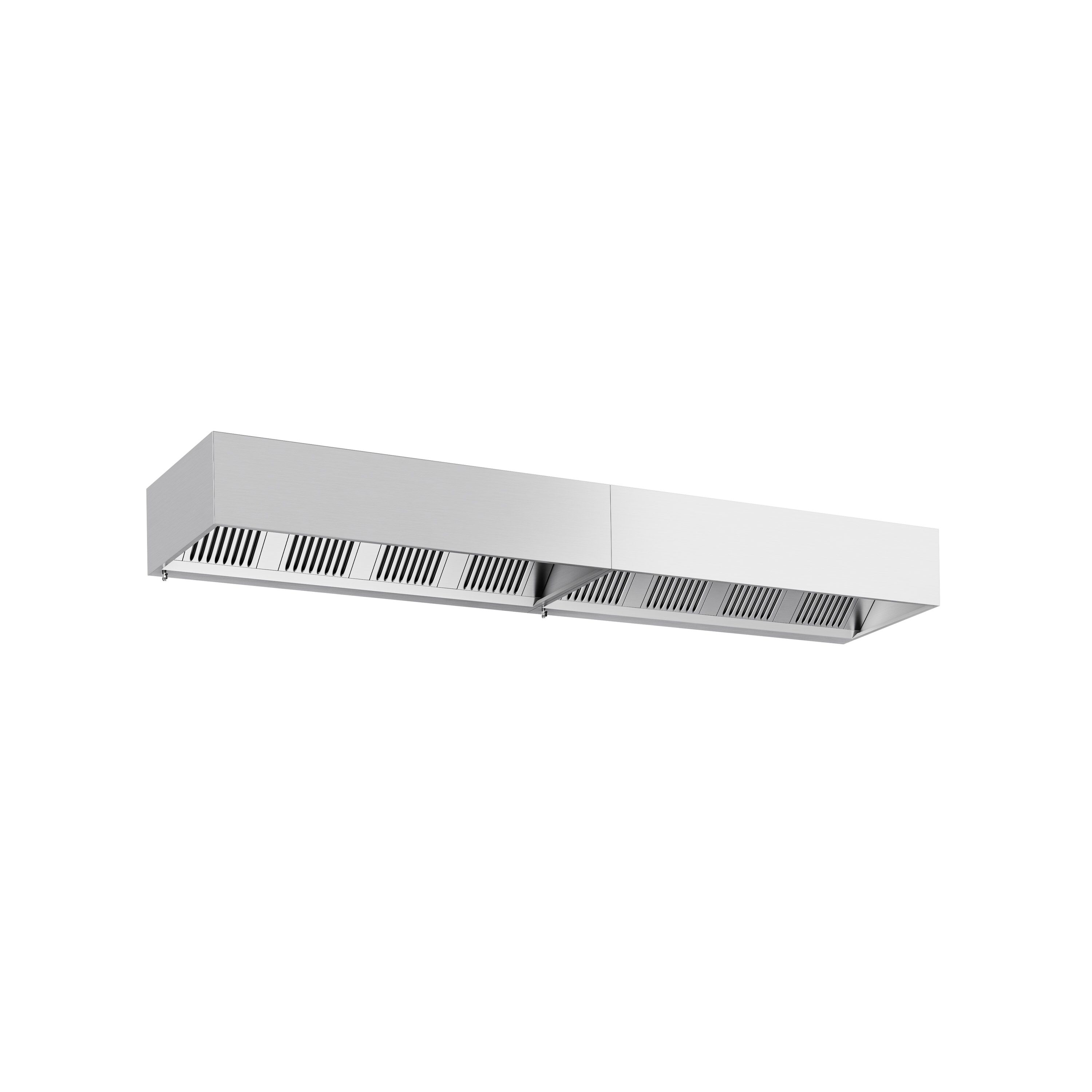 Hotte à adosser professionnelle - Profondeur 900 - 4600mm - sans moteur - avec filtres et éclairage