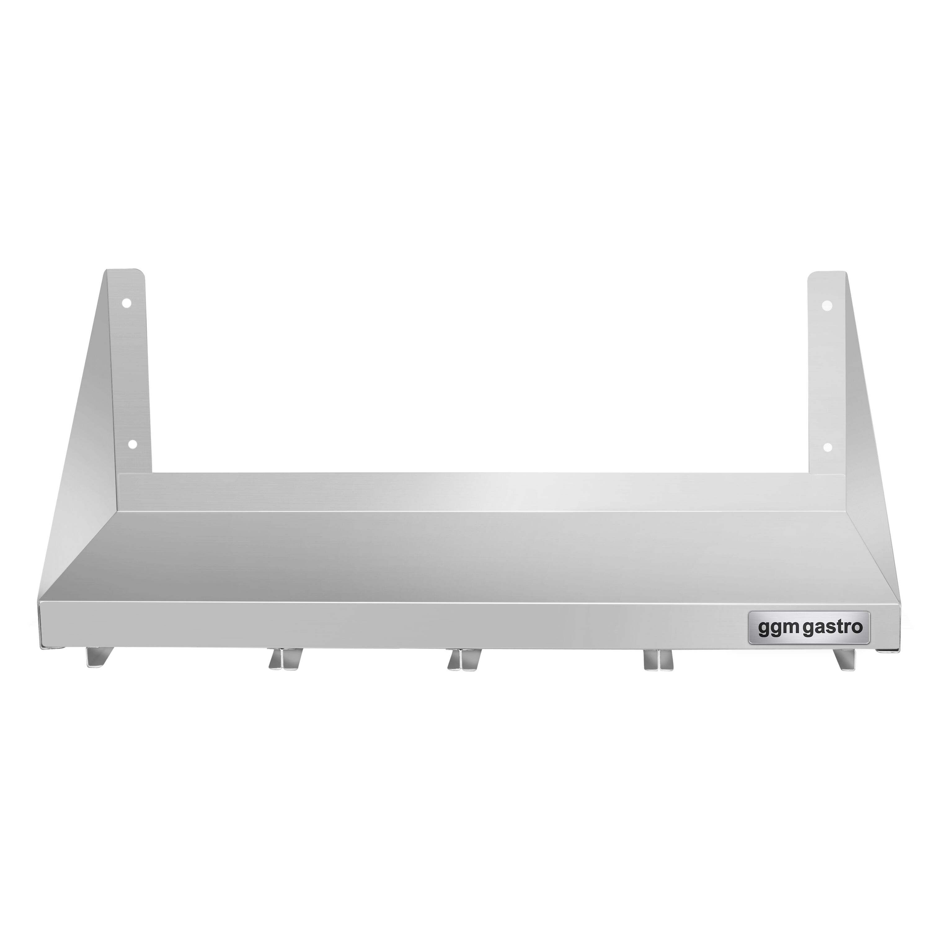 Étagère murale en inox pour Bacs GN 4x GN 1/6 - 800x300mm - 1 niveaux - incl. glissières pour bacs GN