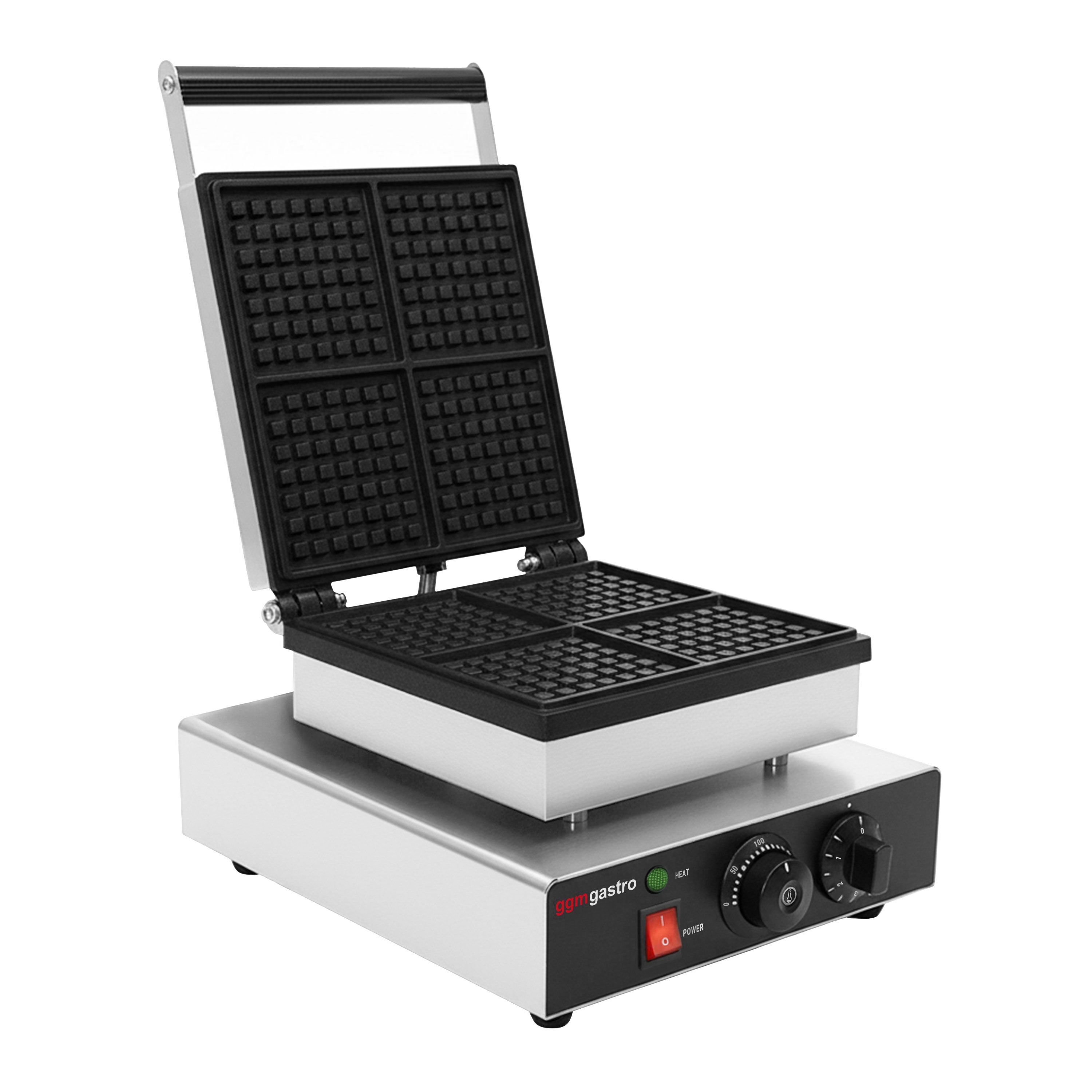 Gaufrier – simple – manuel – 1,75 kW – Forme : 4 gaufres de Bruxelles