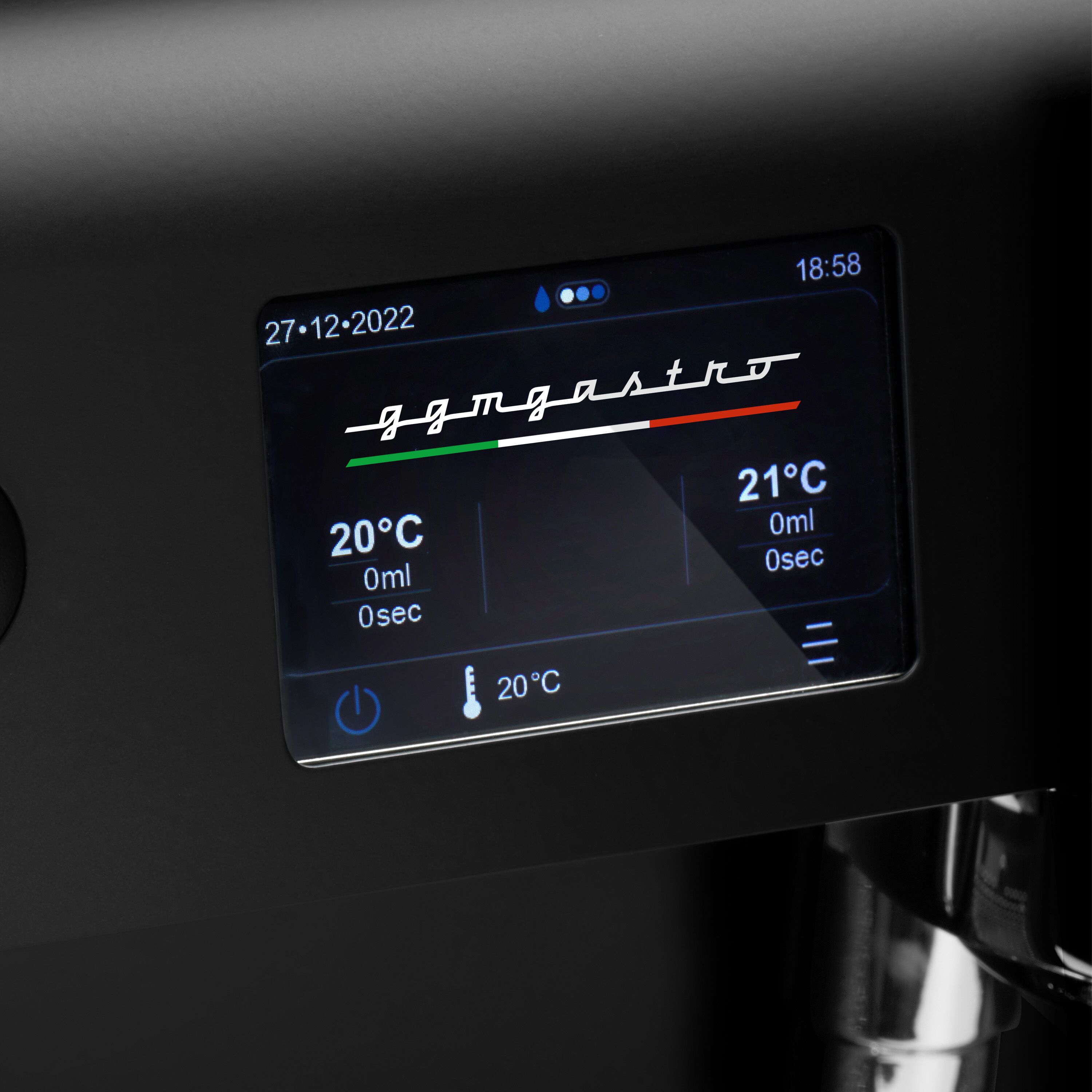 Machine à café porte-filtre – 2 groupes – multichaudière – écran tactile – système de préinfusion – Blanc