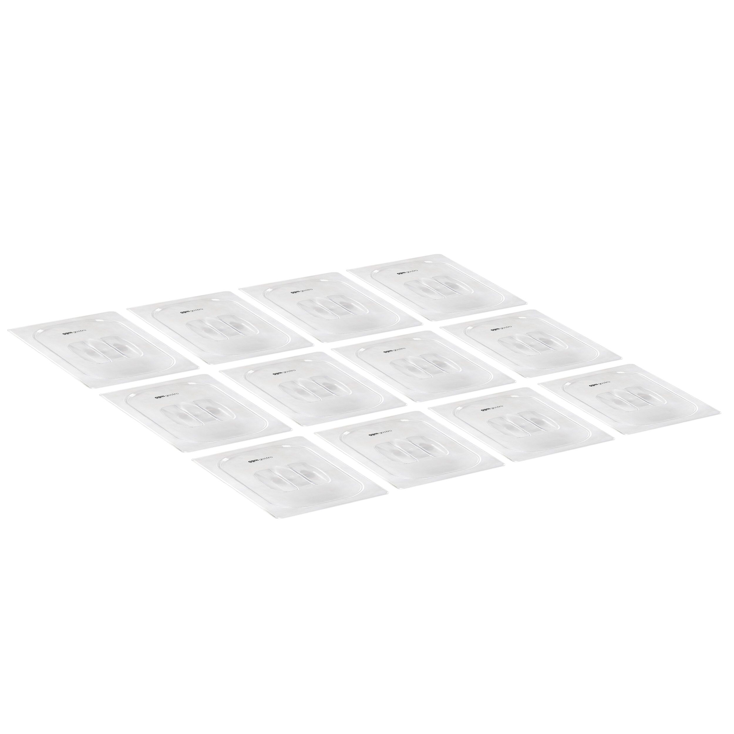 (12 pcs) Polycarbonate Lid GN 1/4 - Clear - 265x162x23mm