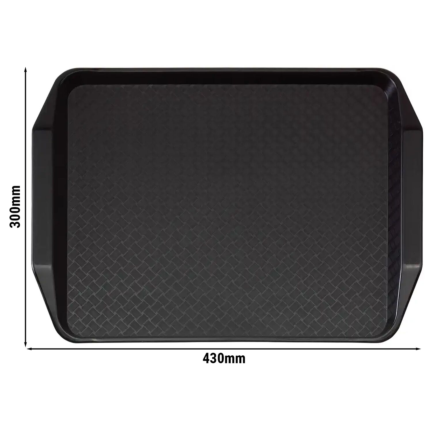 (24 pièces) CAMBRO | Plateau fast food – rectangulaire – 430×300 mm – profil haut avec poignées – Noir